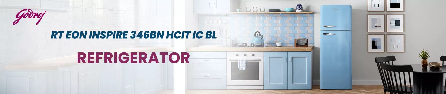 Godrej 330 L Frost Free Double Door 2 Star Refrigerator Godrej 330 L Frost Free Double Door 2 Star Refrigerator, RT EON INSPIRE 366BN HCIT IC BL