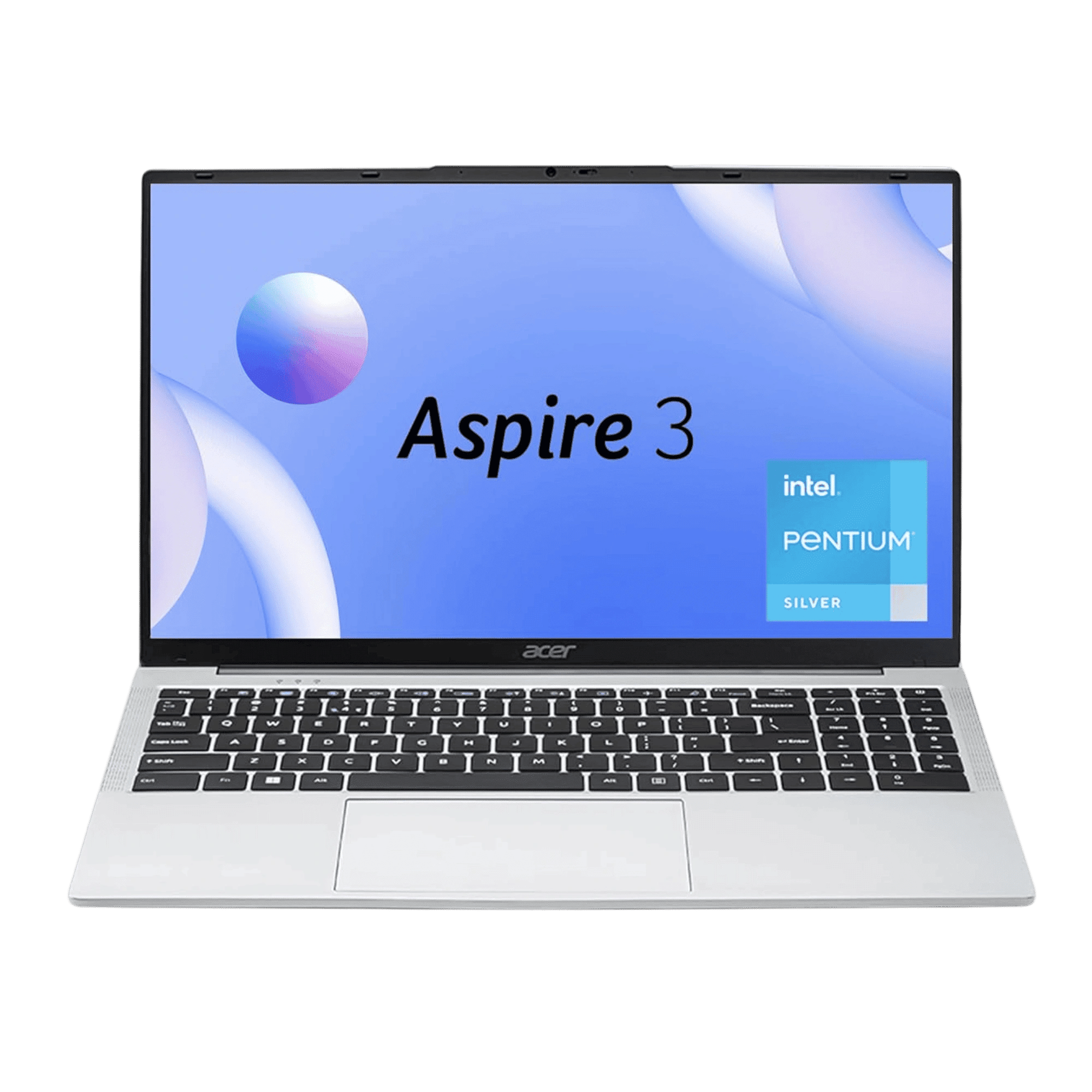 Acer Aspire 3 A325 45 Intel Pentium N6000 Windows 11 Home Laptop Silver 12GB 512GB front view