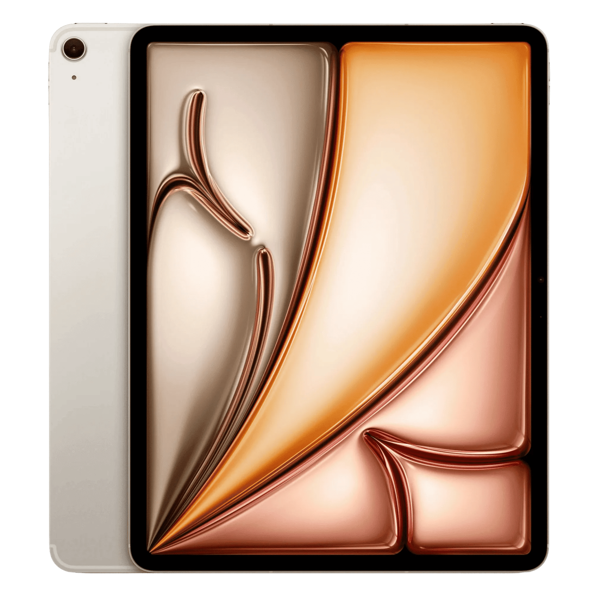 Apple ipad air with apple m4 chip 13 inch wifi cellular starlight 128gb Front Back View