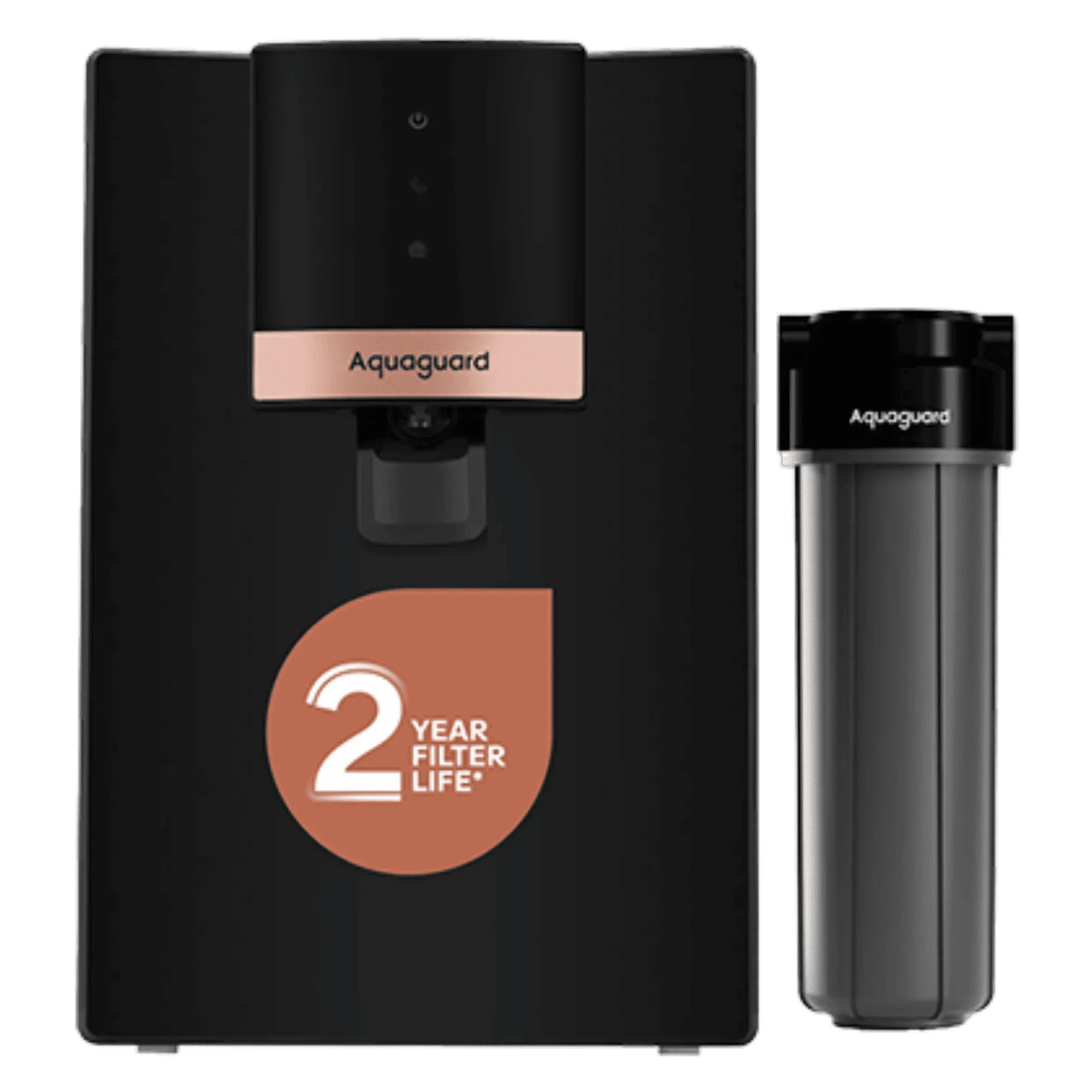 Aquaguard enrich neo 2x ro uv 2ab water purifier 6 l black Front View
