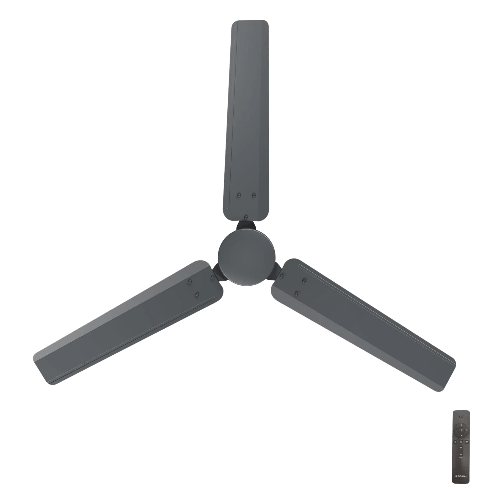 Bajaj raftaar bldc motor with remote 1200 mm ceiling fan coalmine grey Top View