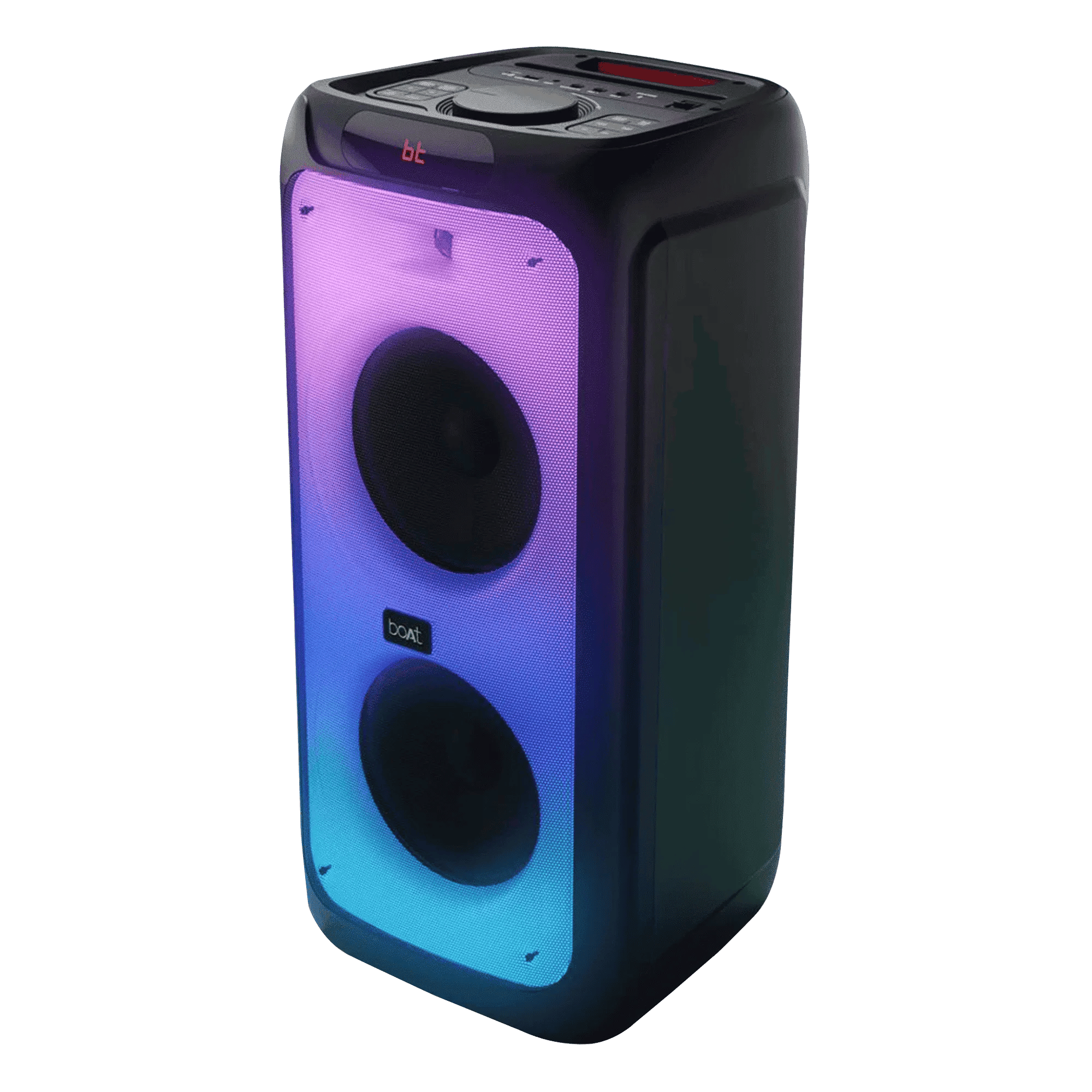 Boat party pal 450 with dual mic wireless party speaker premium black Front View