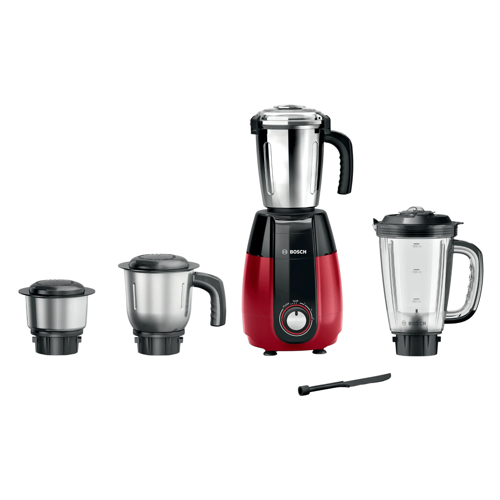 Bosch mgm8842rin stellar 1000w mixer grinder 4 jars red black Full View