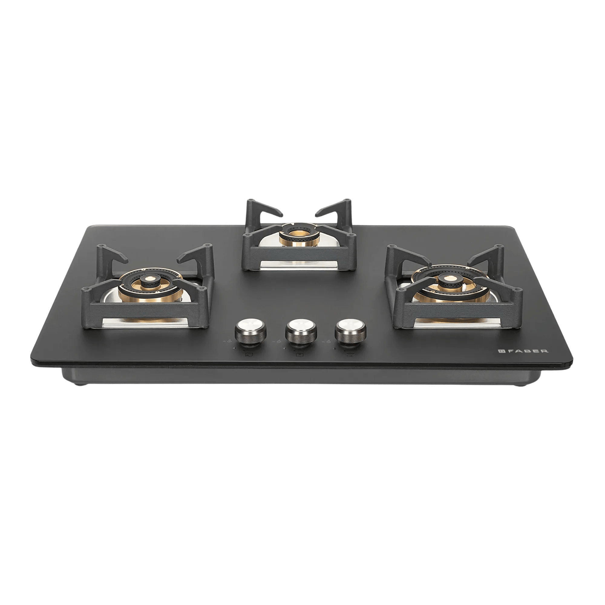 Faber bella ht 753 br ai in 3 burner hob black Front View
