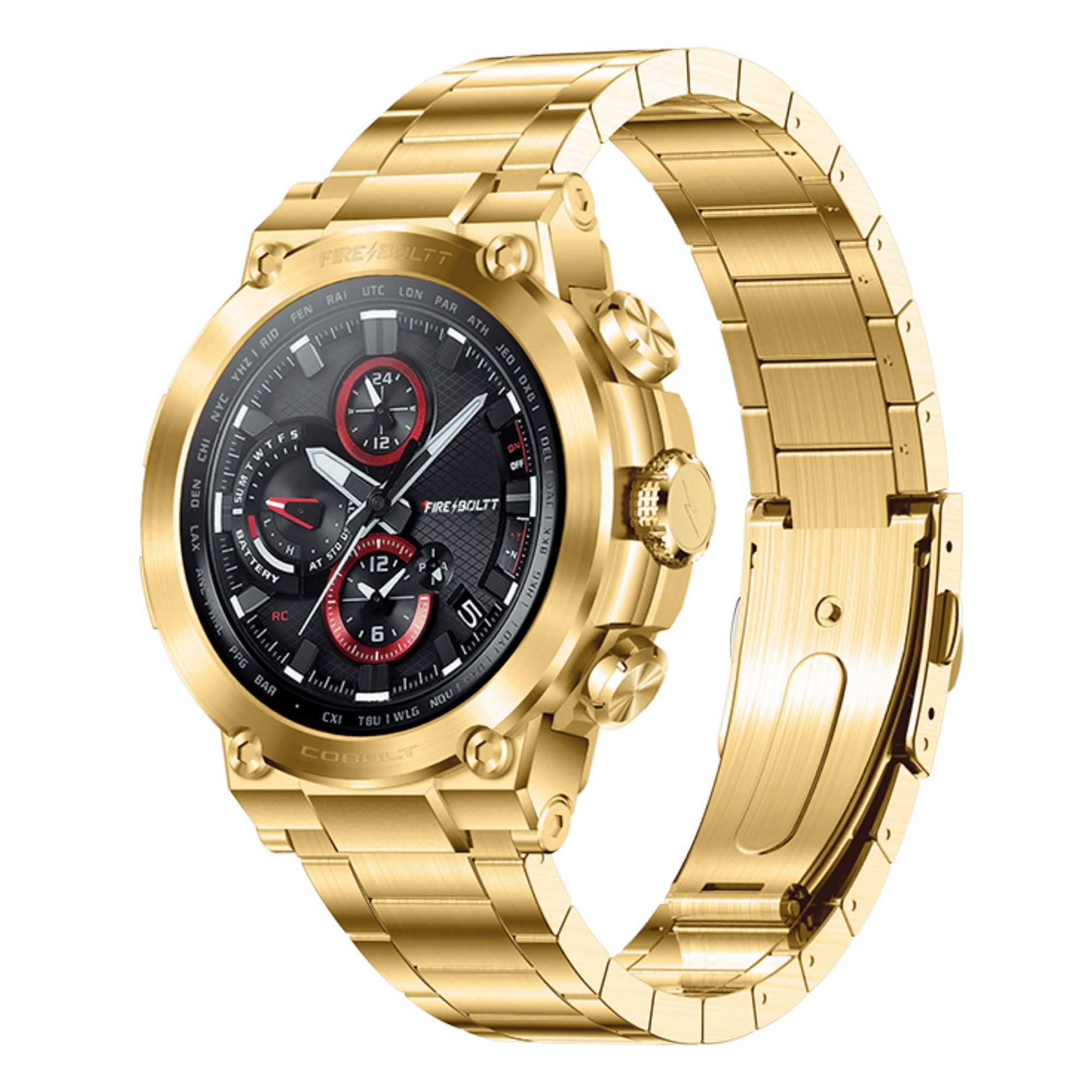 Fire boltt cobalt smartwatch gold Front Right View