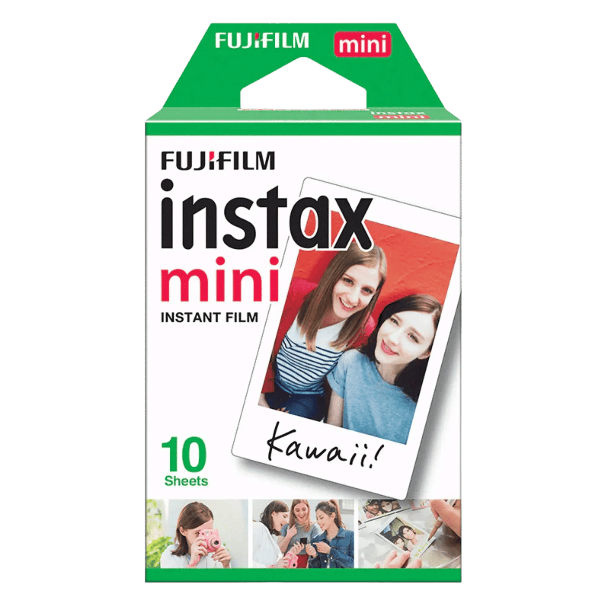 Fujifilm instax mini 10 shots glossy photo film white Front View