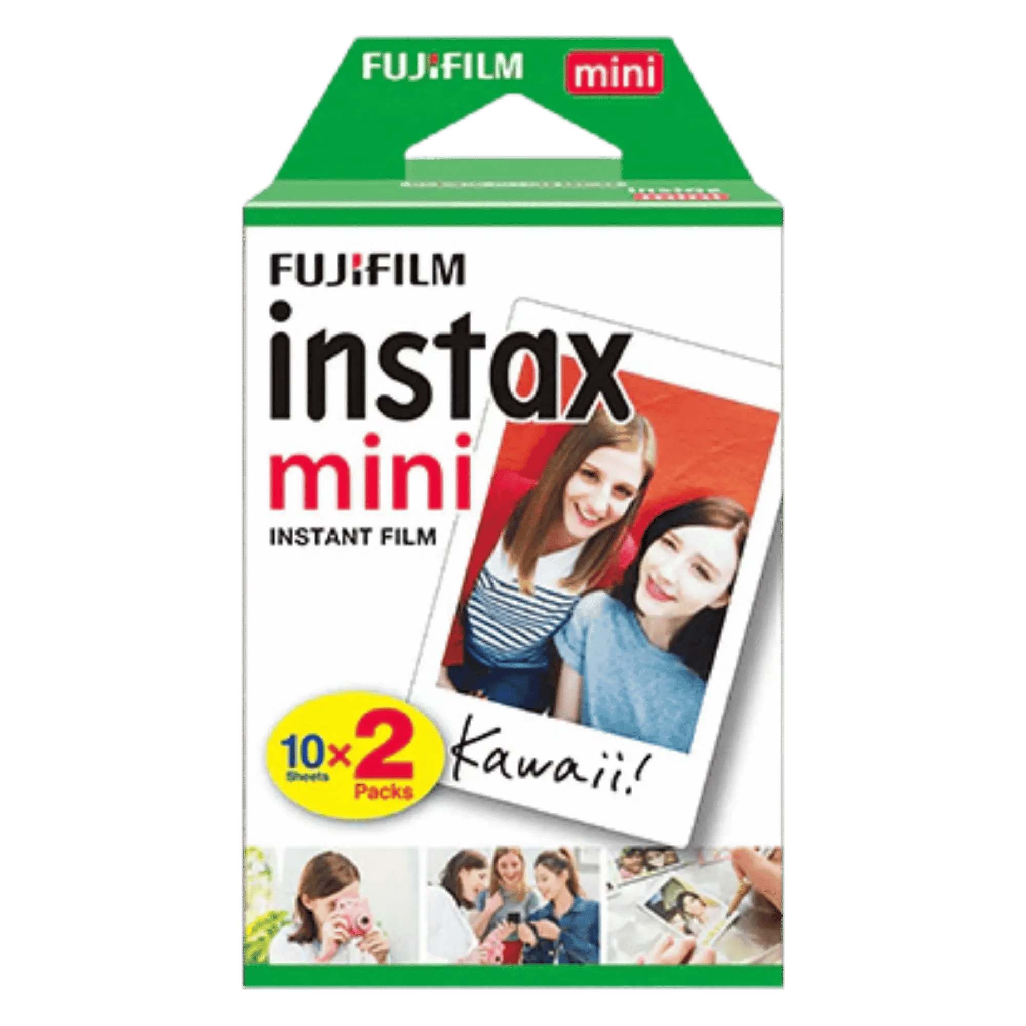 Fujifilm instax mini 20 shots glossy photo film white Front View