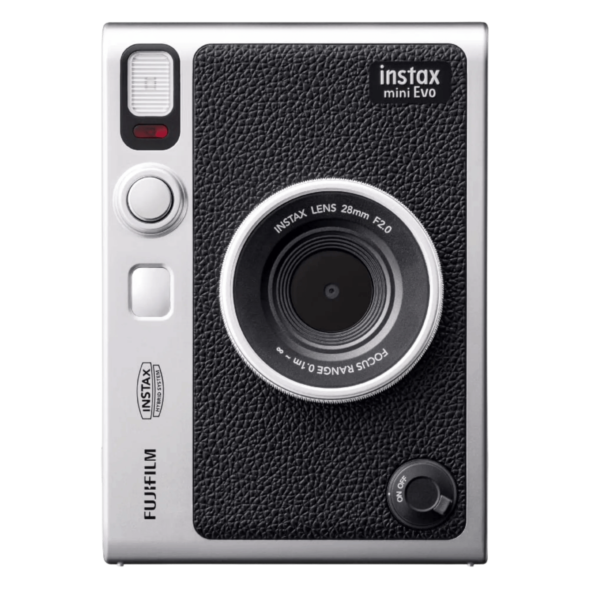 Fujifilm instax mini evo premium edition instant camera black Front View