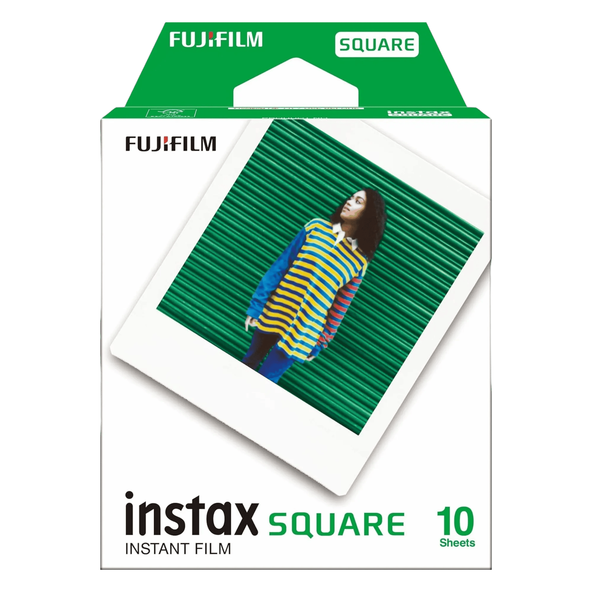 Fujifilm instax square 10 shots glossy photo film white Front View