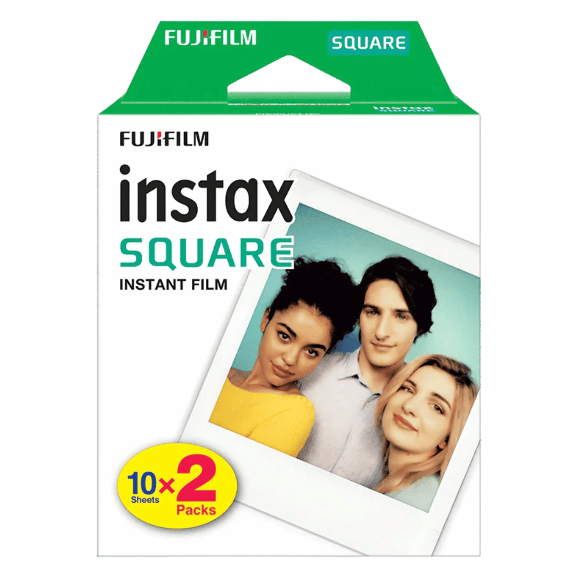 Fujifilm instax square 20 shots glossy photo film white Front View