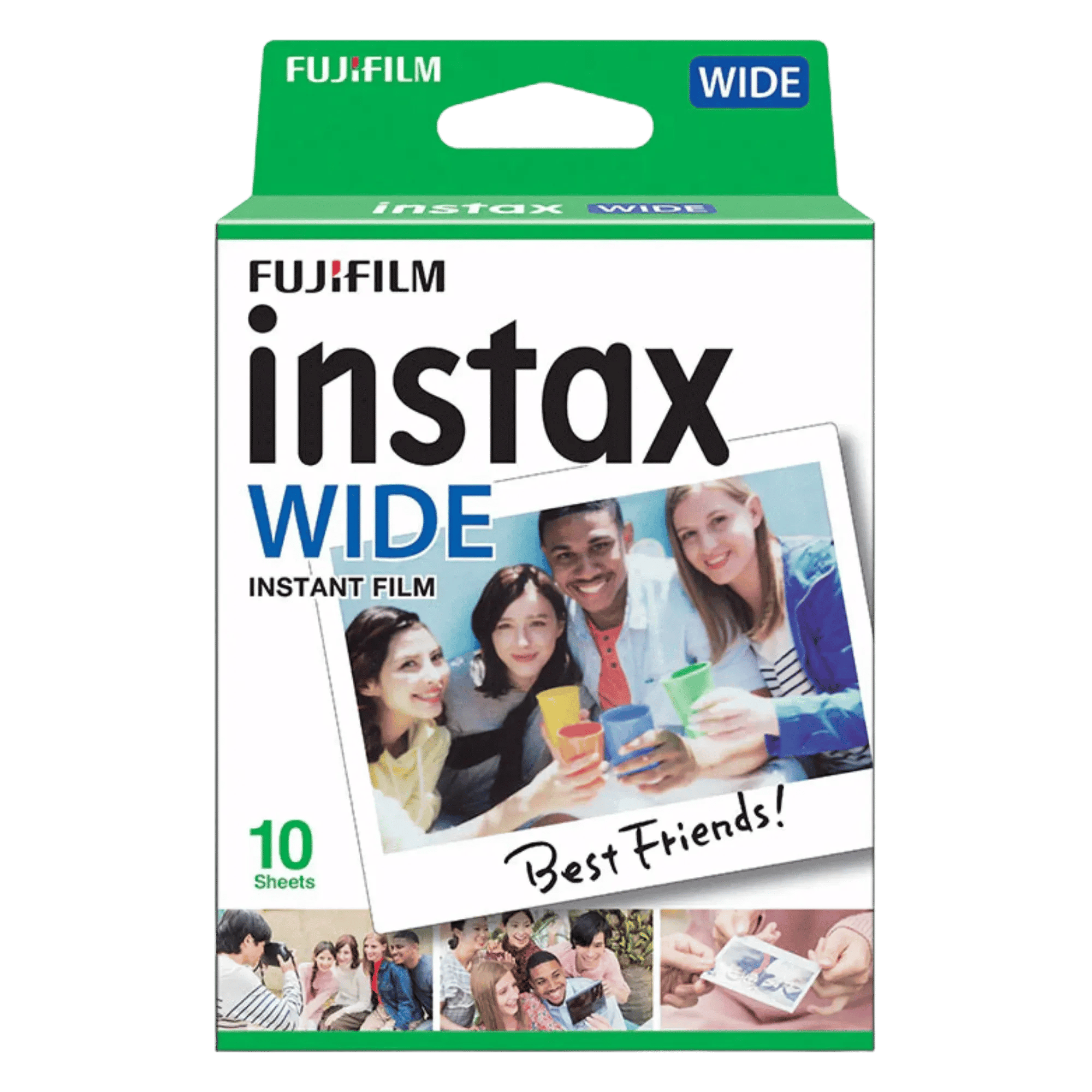 Fujifilm instax wide 10 shots glossy photo film white Front View Image