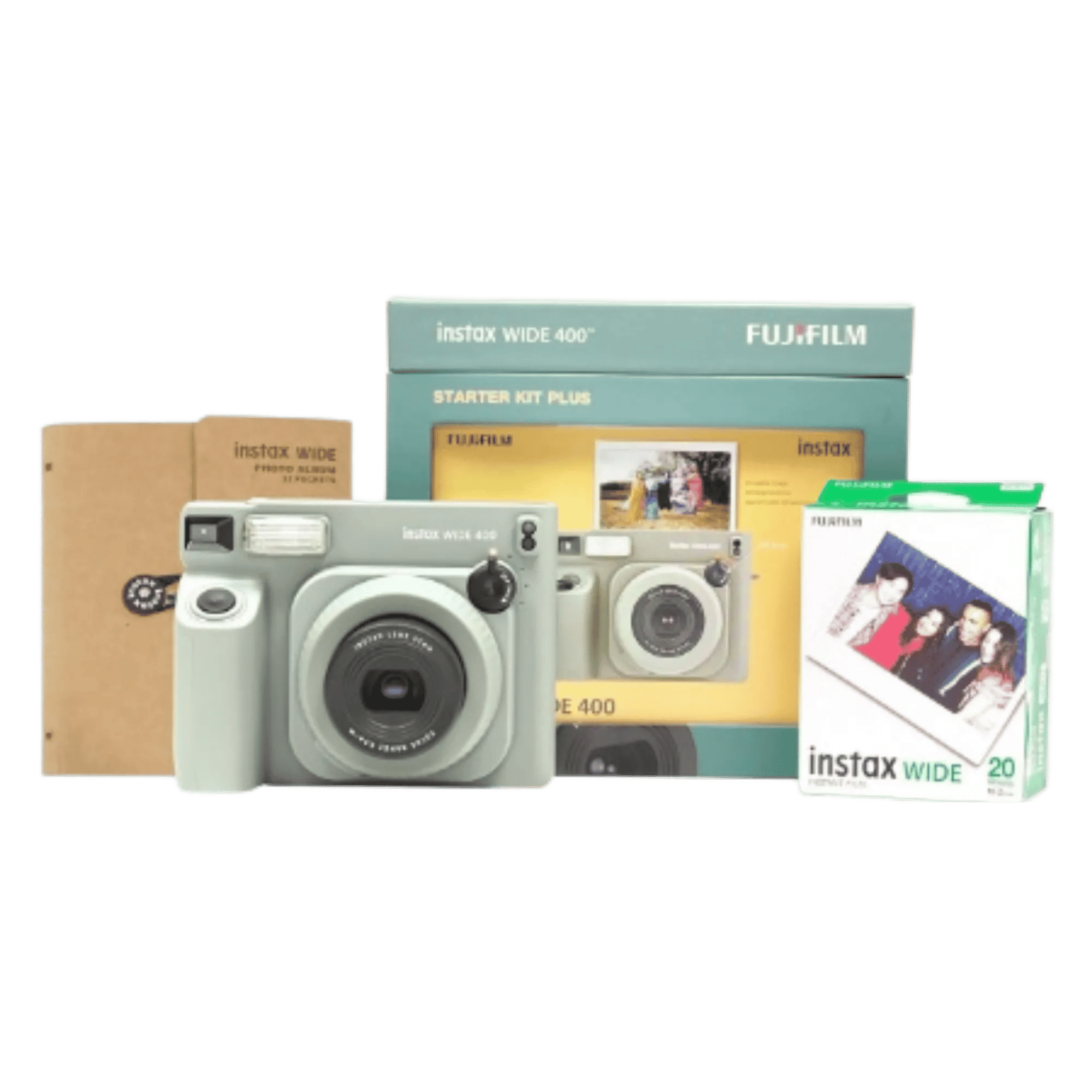 Fujifilm instax wide 400 starter kit plus instant camera green Box View