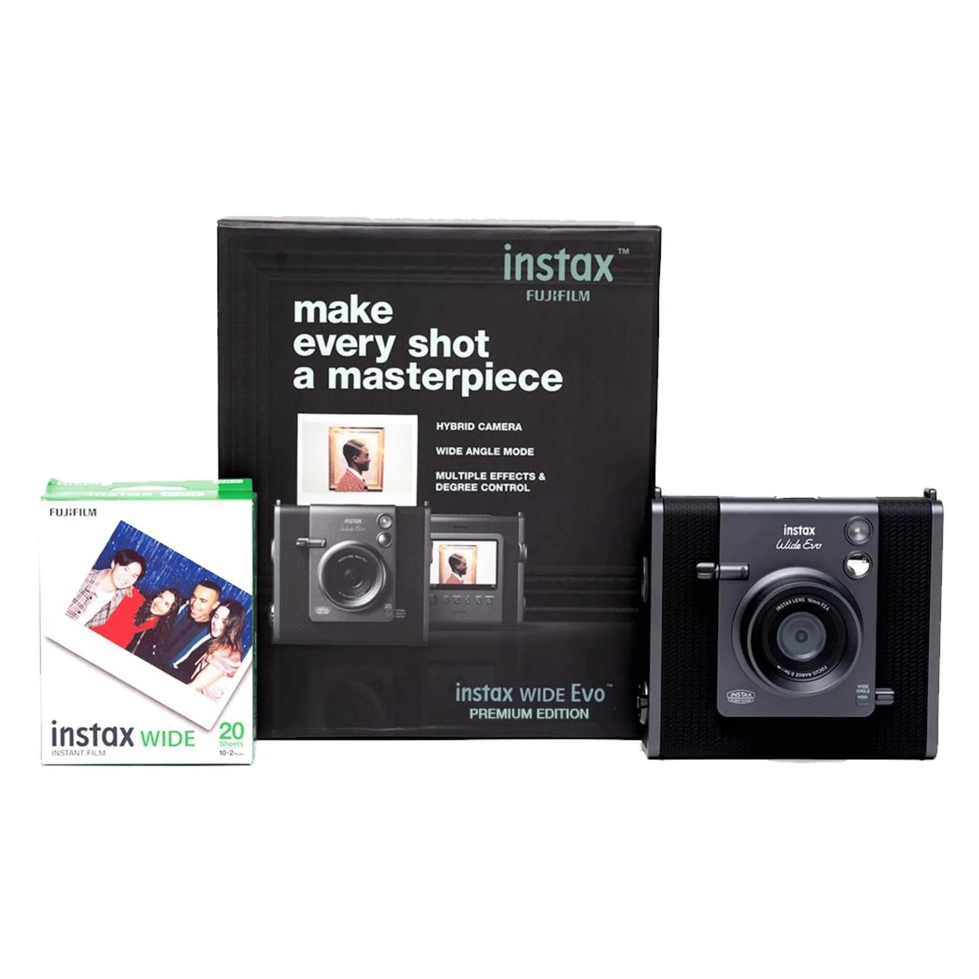 Fujifilm instax wide evo premium edition instant camera black Full View