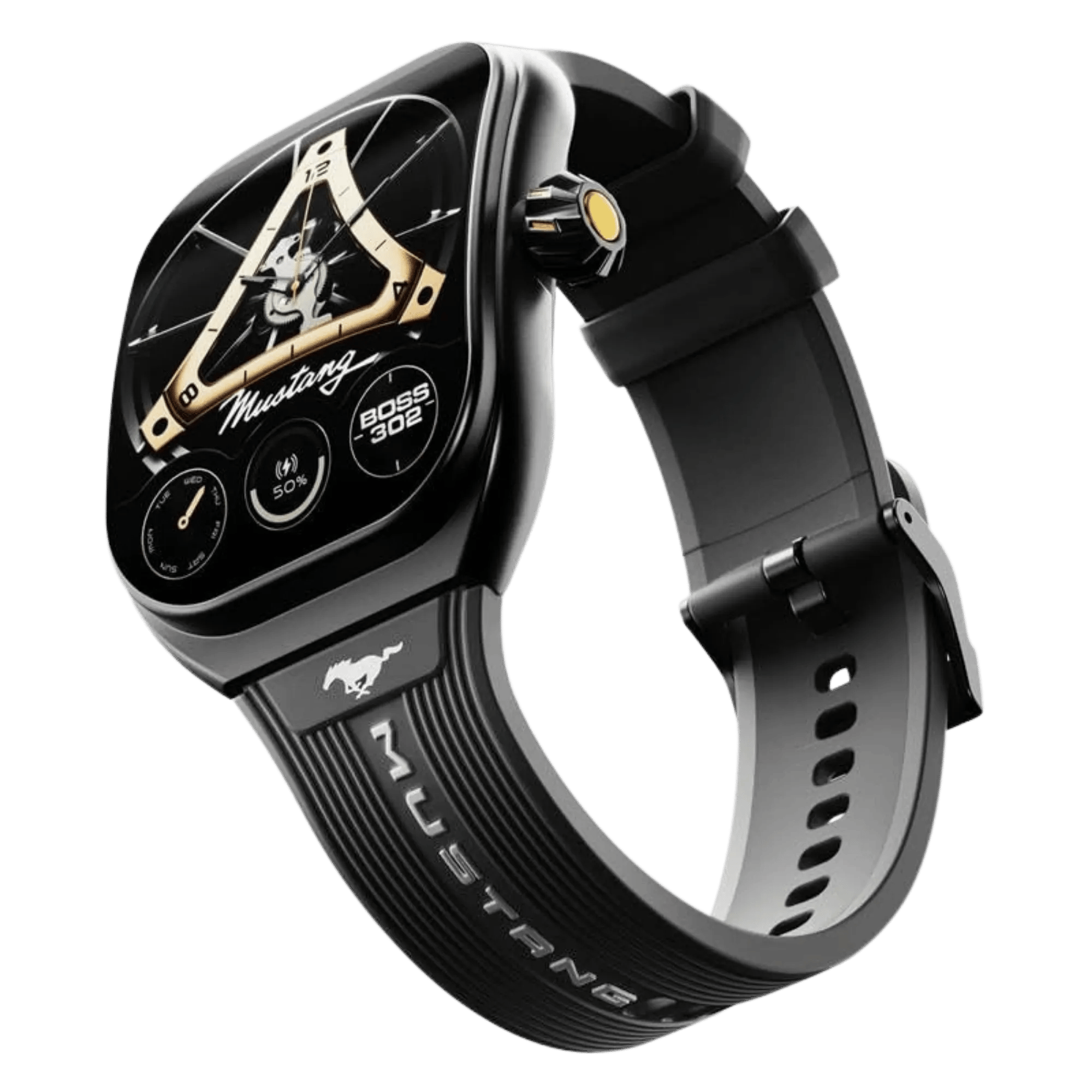 Goboult mustang muscle smartwatch black fury Front Right View