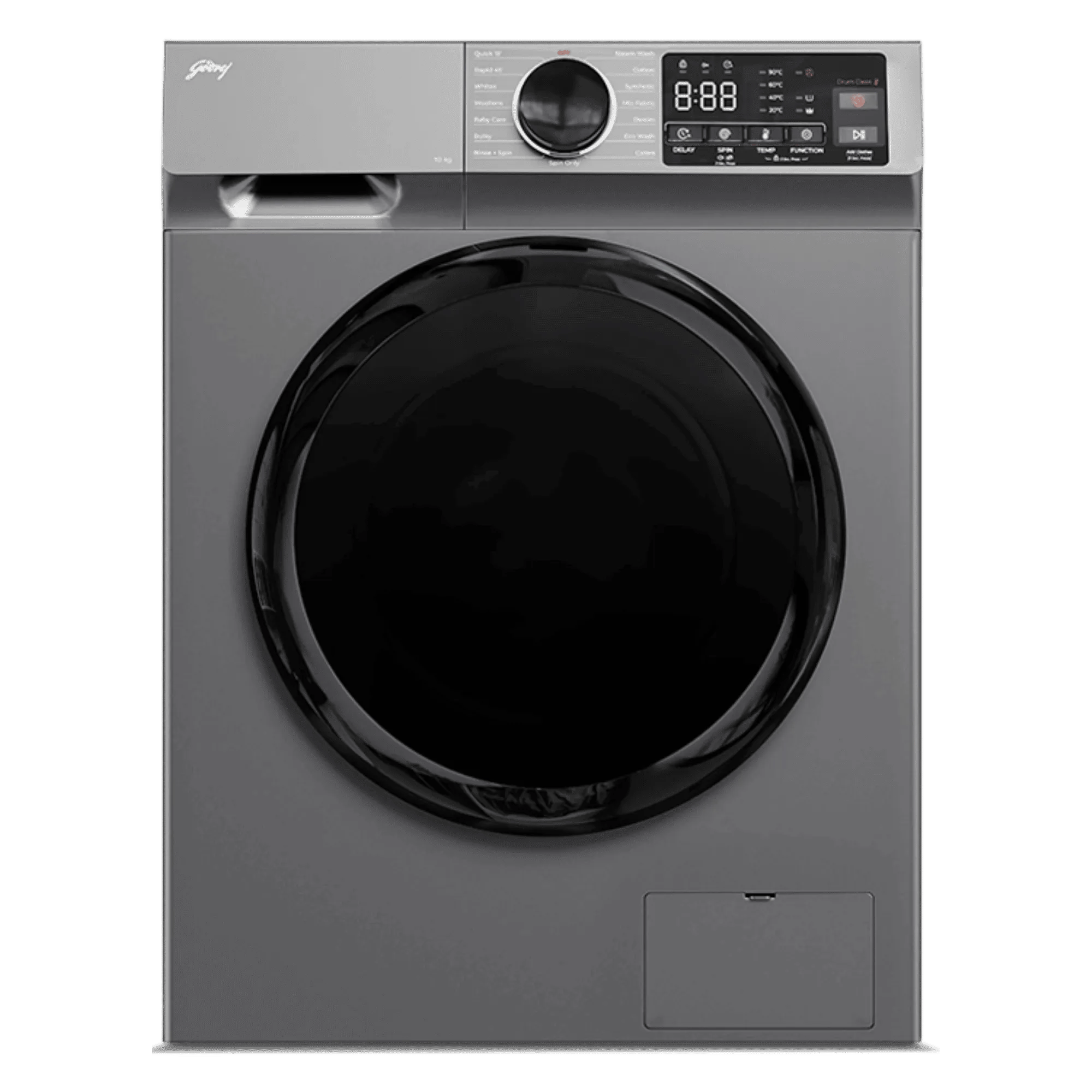 Godrej 10 0kg fully automatic front load washing machine wfeon cel 1014 iebt silver stream Front View