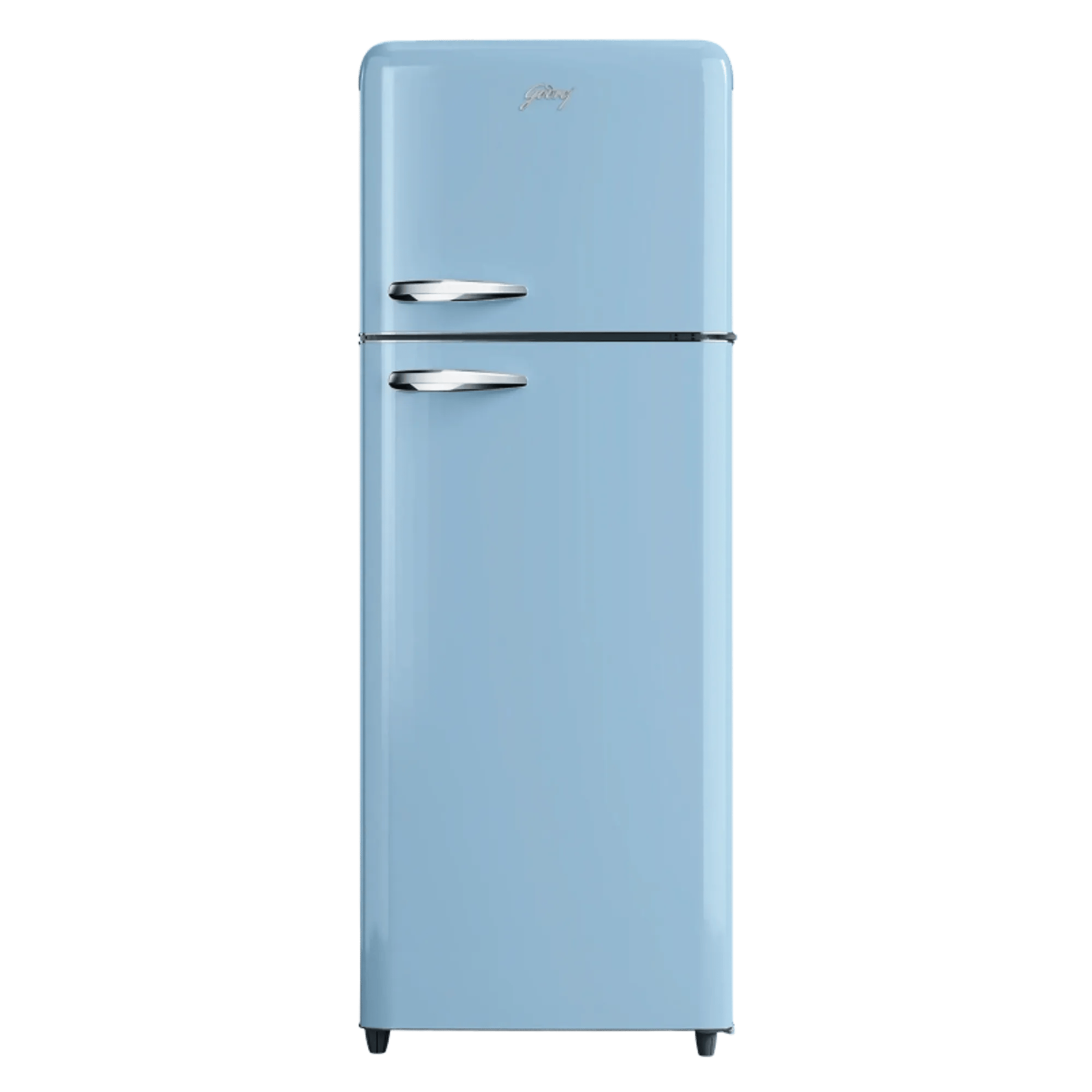 Godrej 330 l frost free double door 2 star refrigerator rt eon inspire 366bn hcit ic bl icy blue Front View