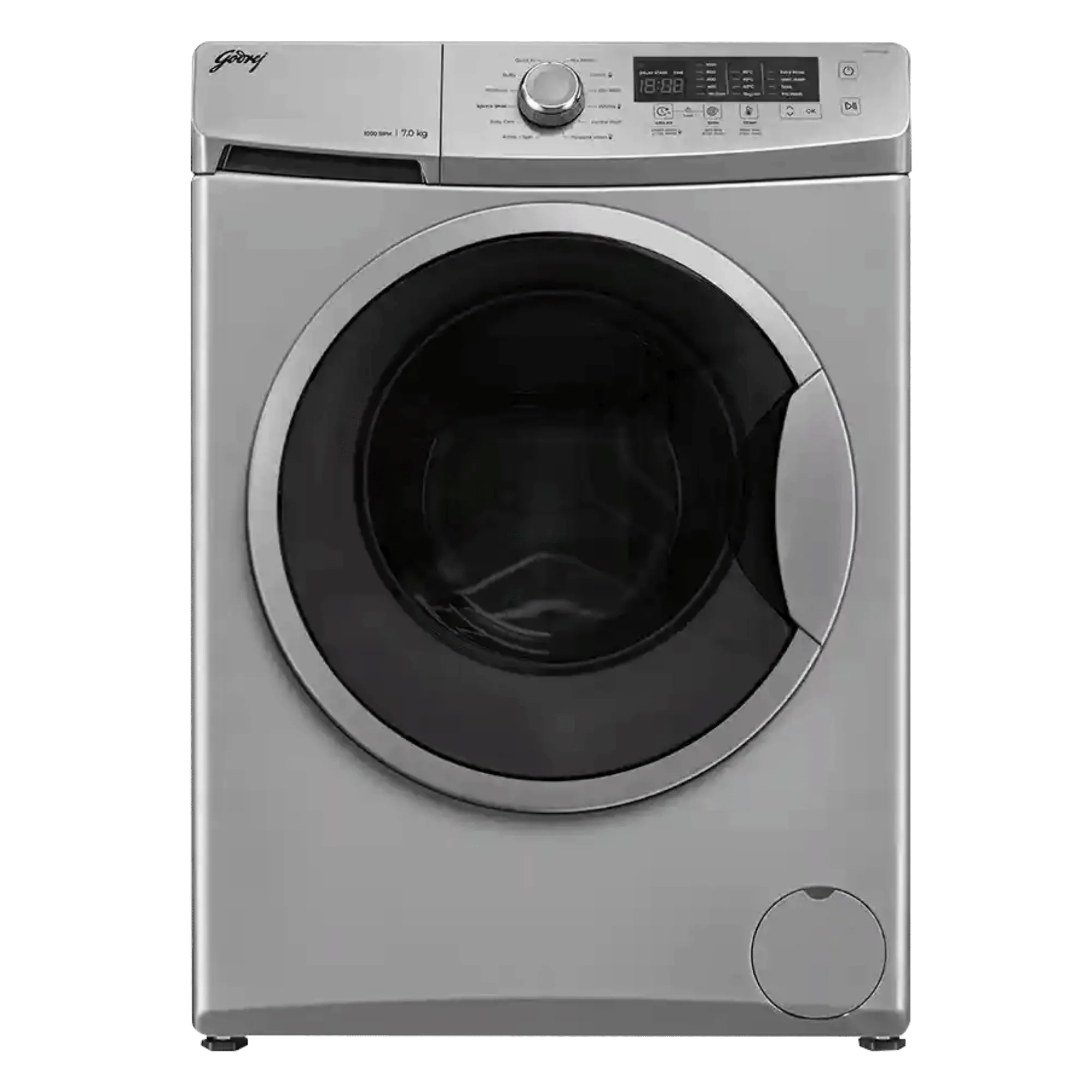 Godrej 7 0kg fully automatic front load washing machine wfeon crs 7010 5 0 fkedm grey Front View Image