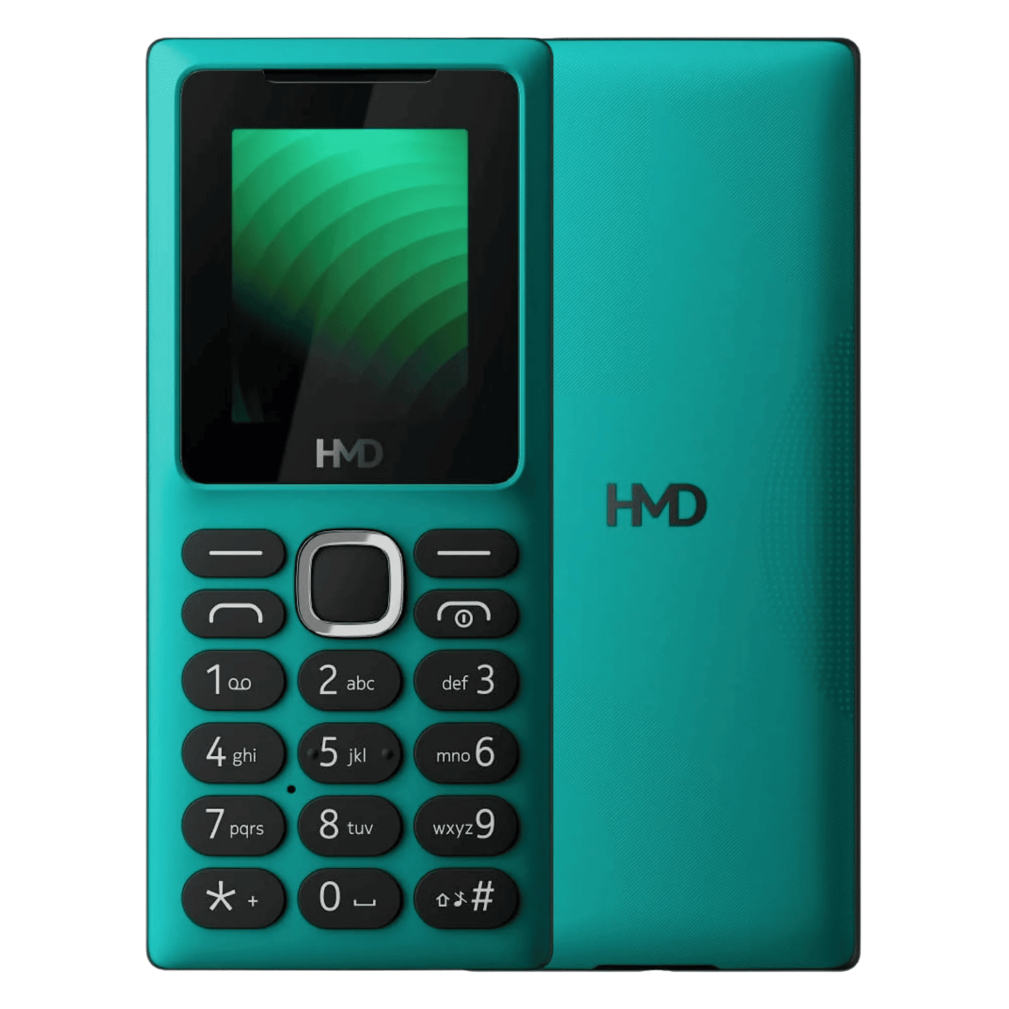 HMD 100 ta1753 dual sim teal Front Back View