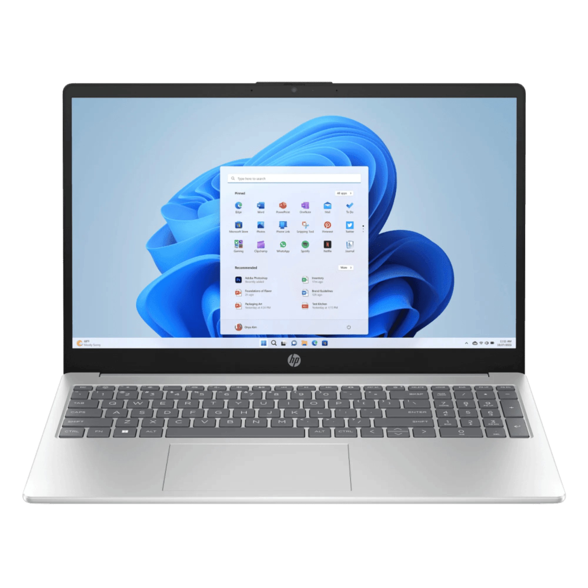 HP 15 intel core i3 1315u 13th gen windows 11 home laptop 15 fd0624tu natural silver 8gb 512gb Front View