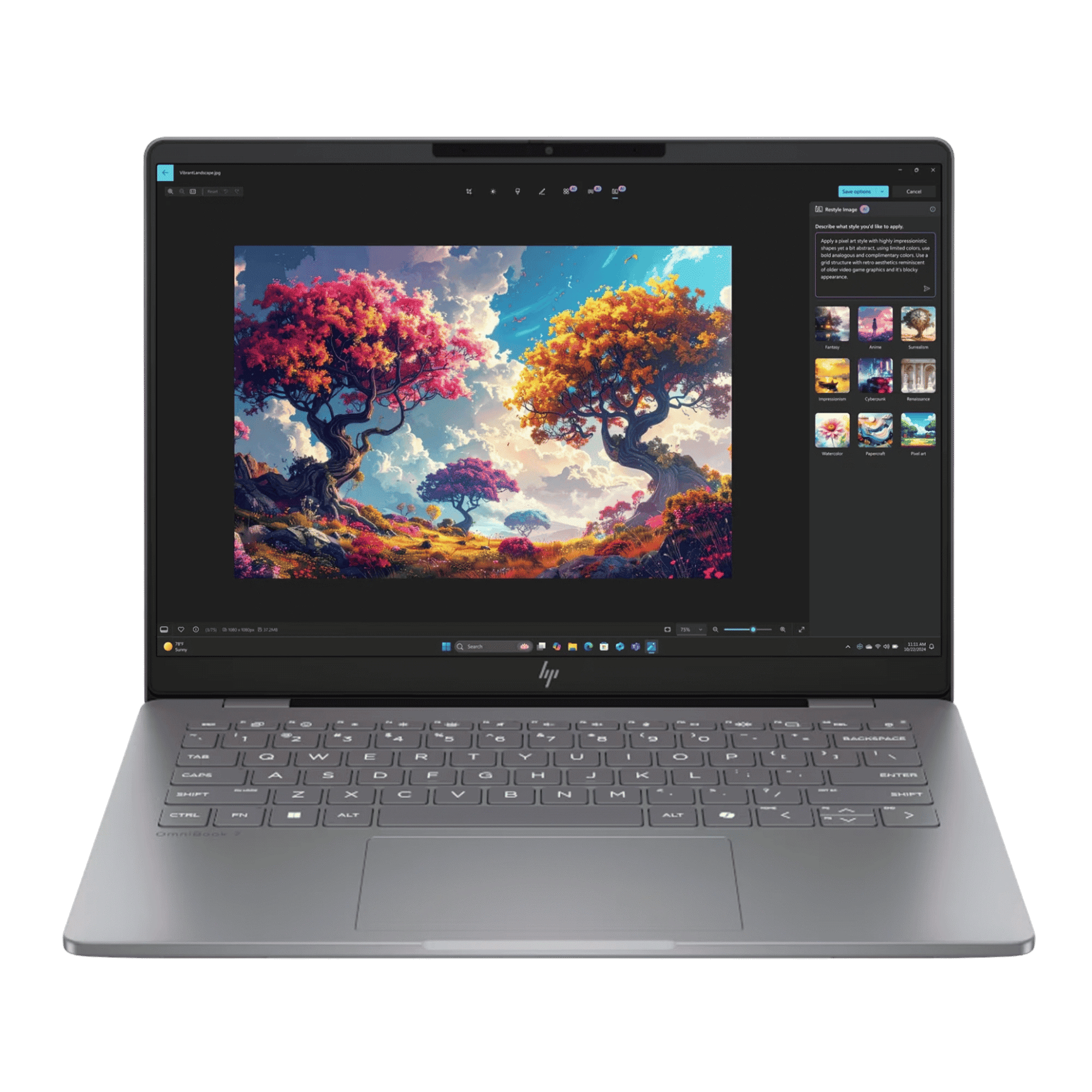 HP OmniBook 7 Intel Core 5 210H Windows 11 Home Laptop 14 fs0789TU Meteor Silver 16GB 512GB front view