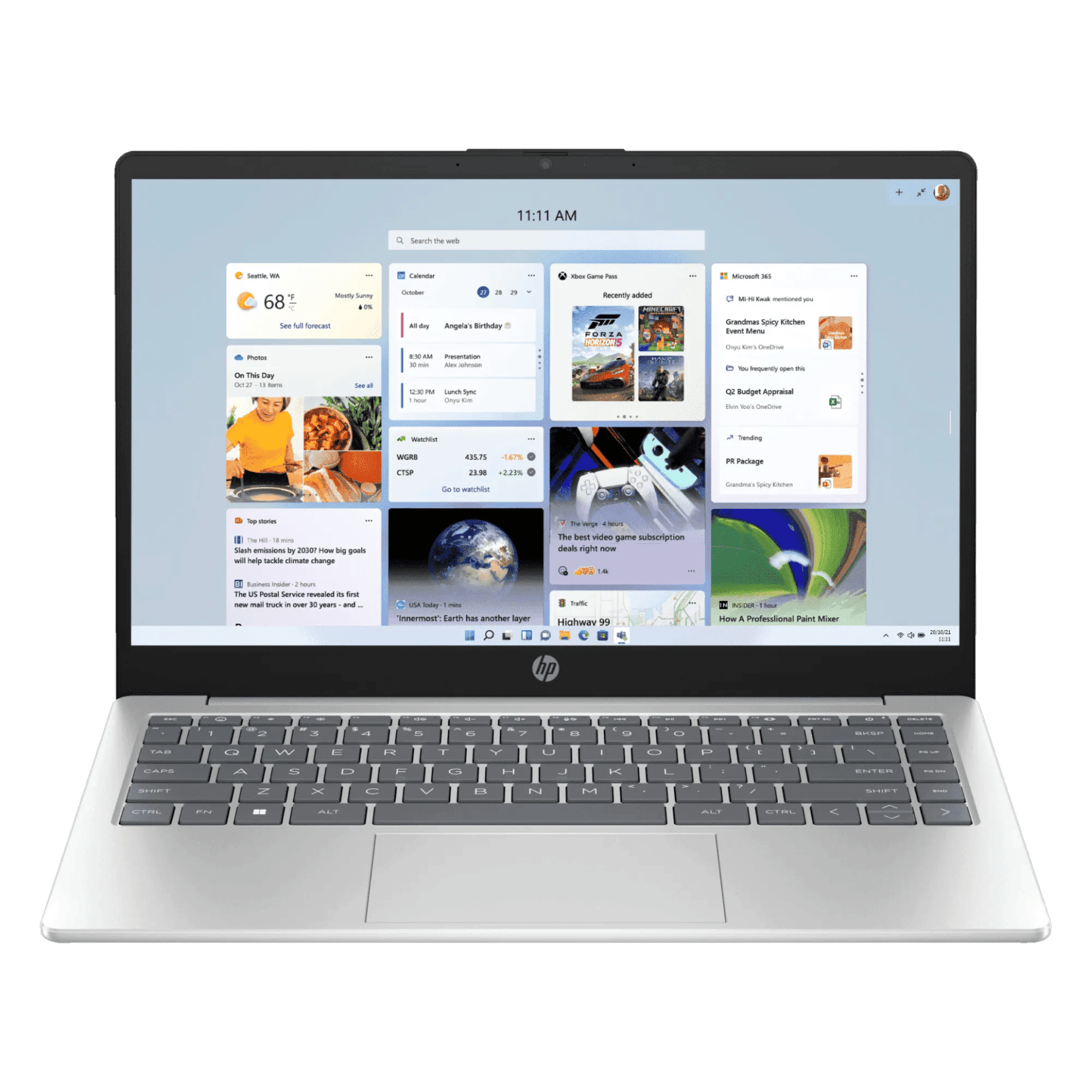 HP intel core ultra 5 125h windows 11 home laptop 14 ep1180tu natural silver 24gb 1tb Front View