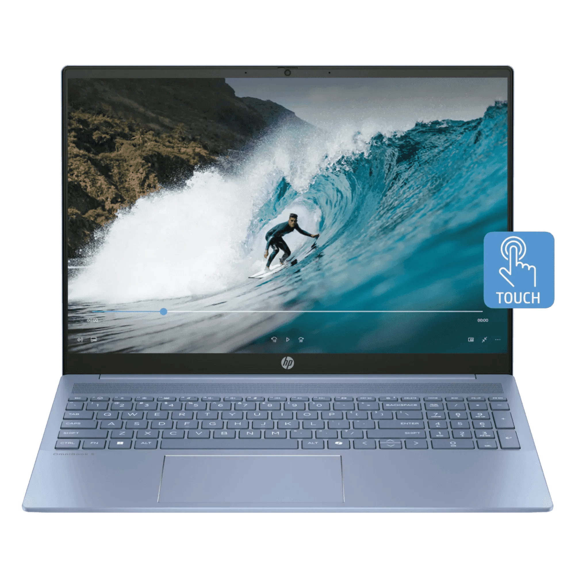 HP omnibook 5 ai intel core ultra 5 225u windows 11 home laptop 16 af1101tu sky blue 16gb 512gb Front View