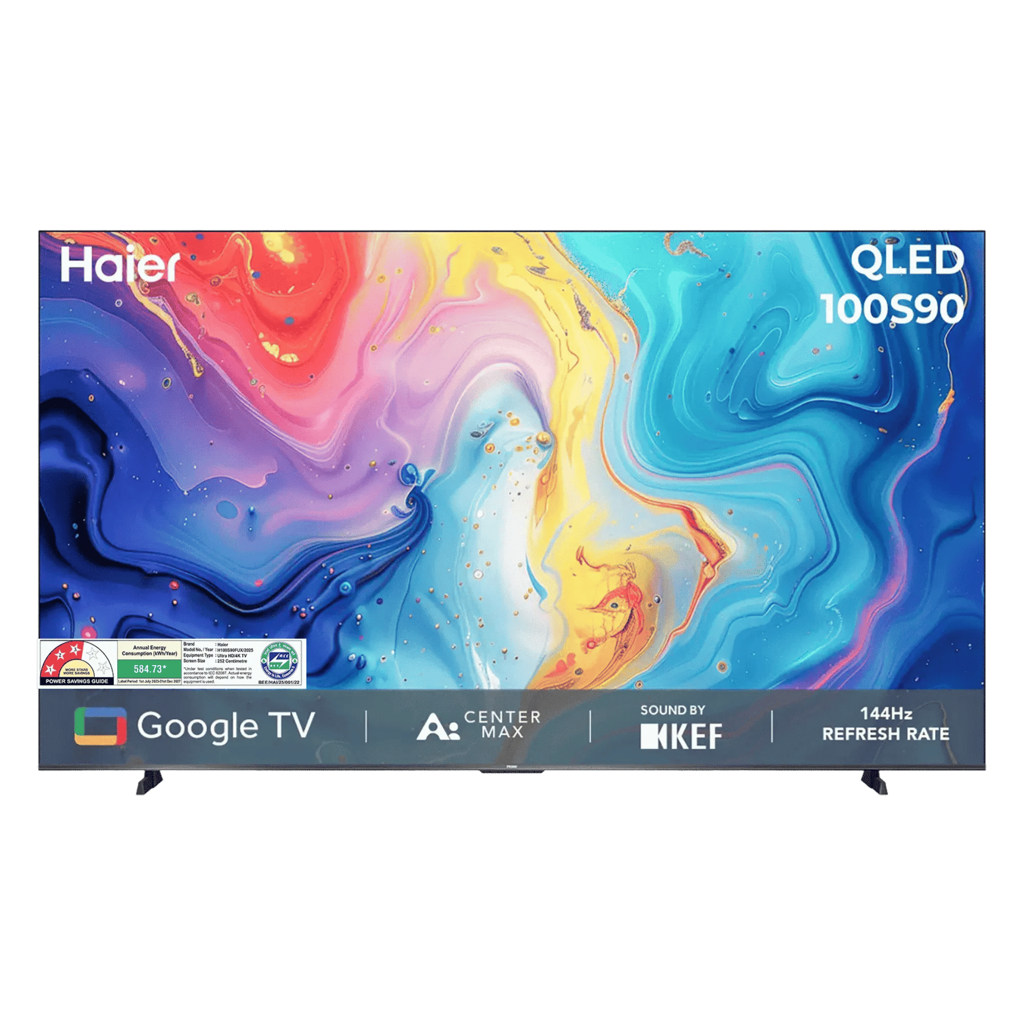 Haier 4k ultra hd qled smart tv h100s90fux 100 inch Front View
