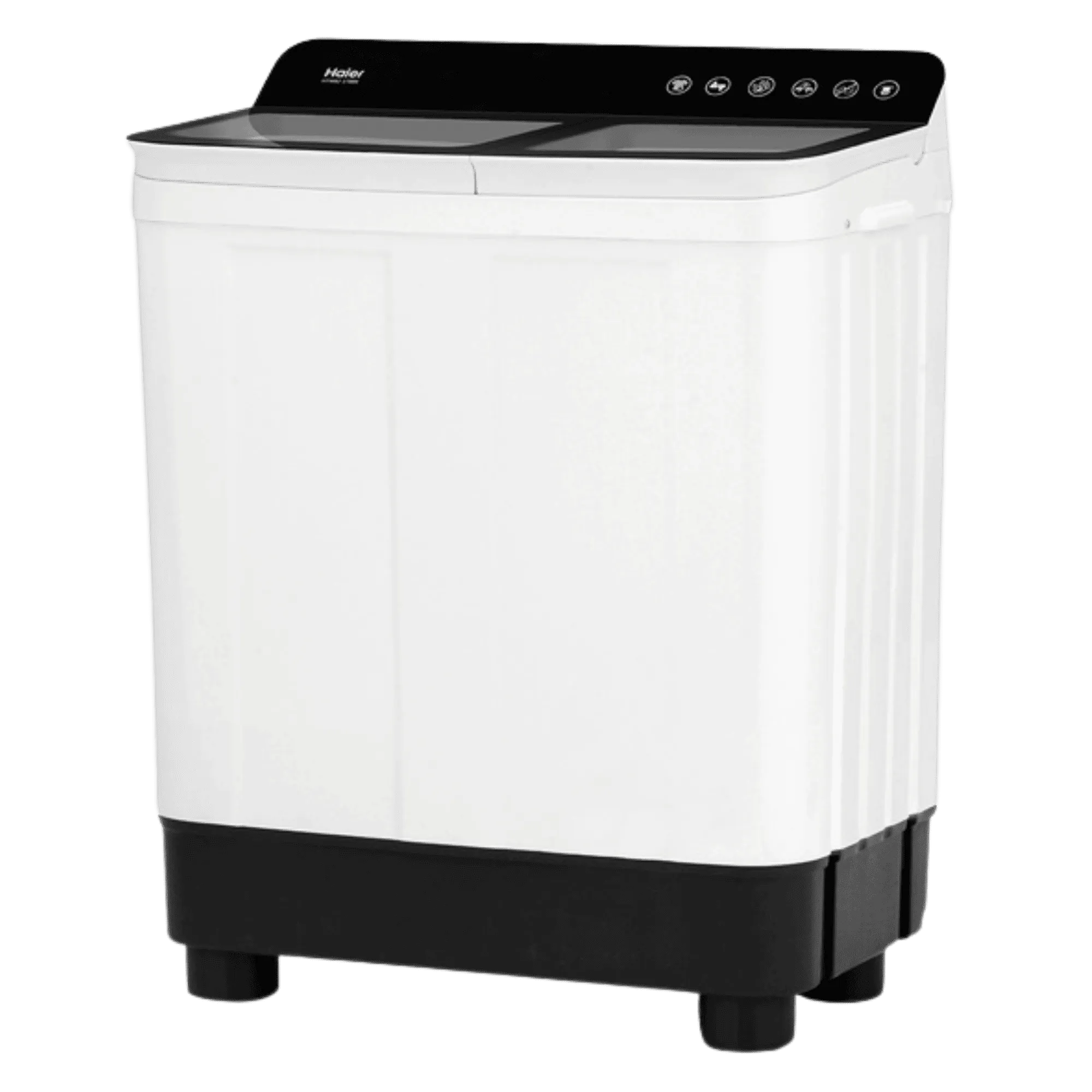 Haier 8 5kg semi automatic top load washing machine htw85 178bkn1 black Front Right View