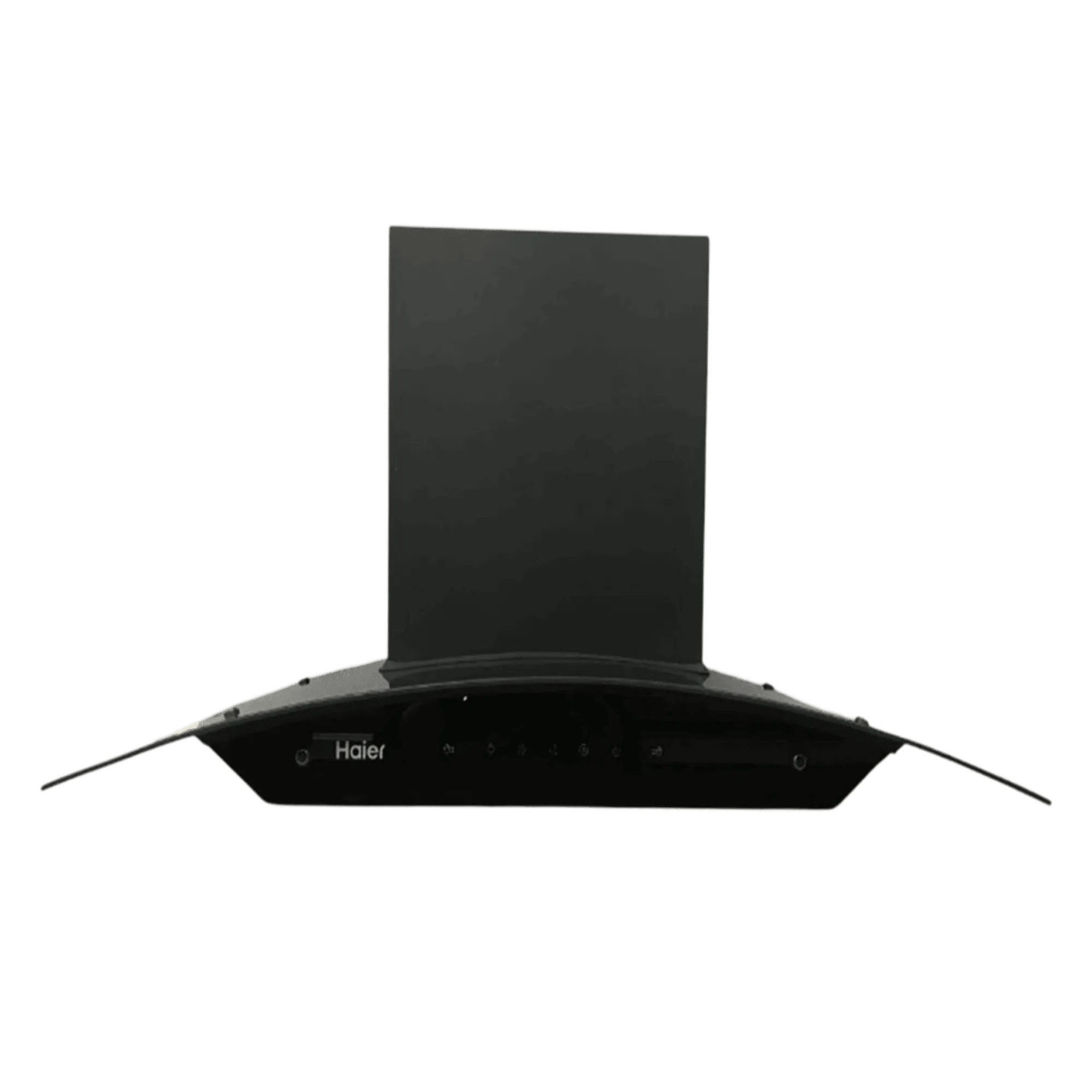 Haier glass shaped hood wall mounted chimney hih g1900 in black Front View
