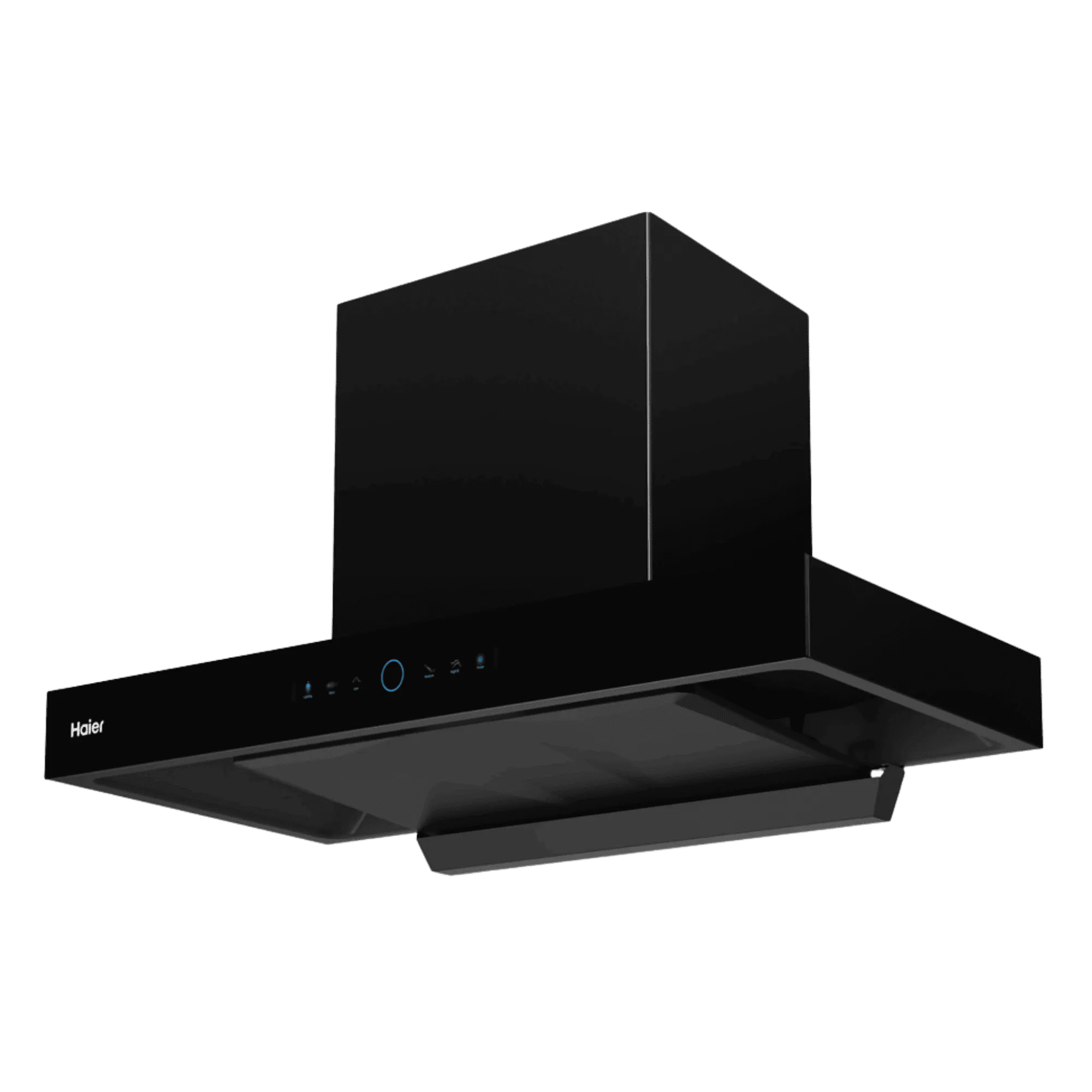 Haier t shaped hood wall mounted chimney hih t3903 in black Front Right View