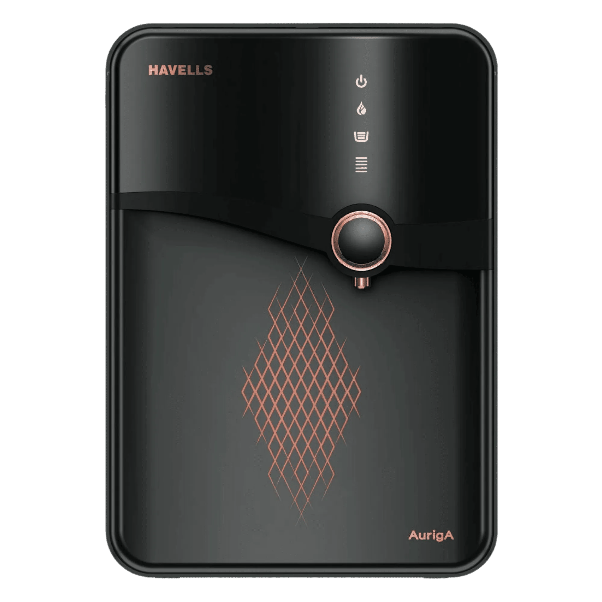 Havells auriga ro uv stainless steel water purifier 6 5 l black Front View