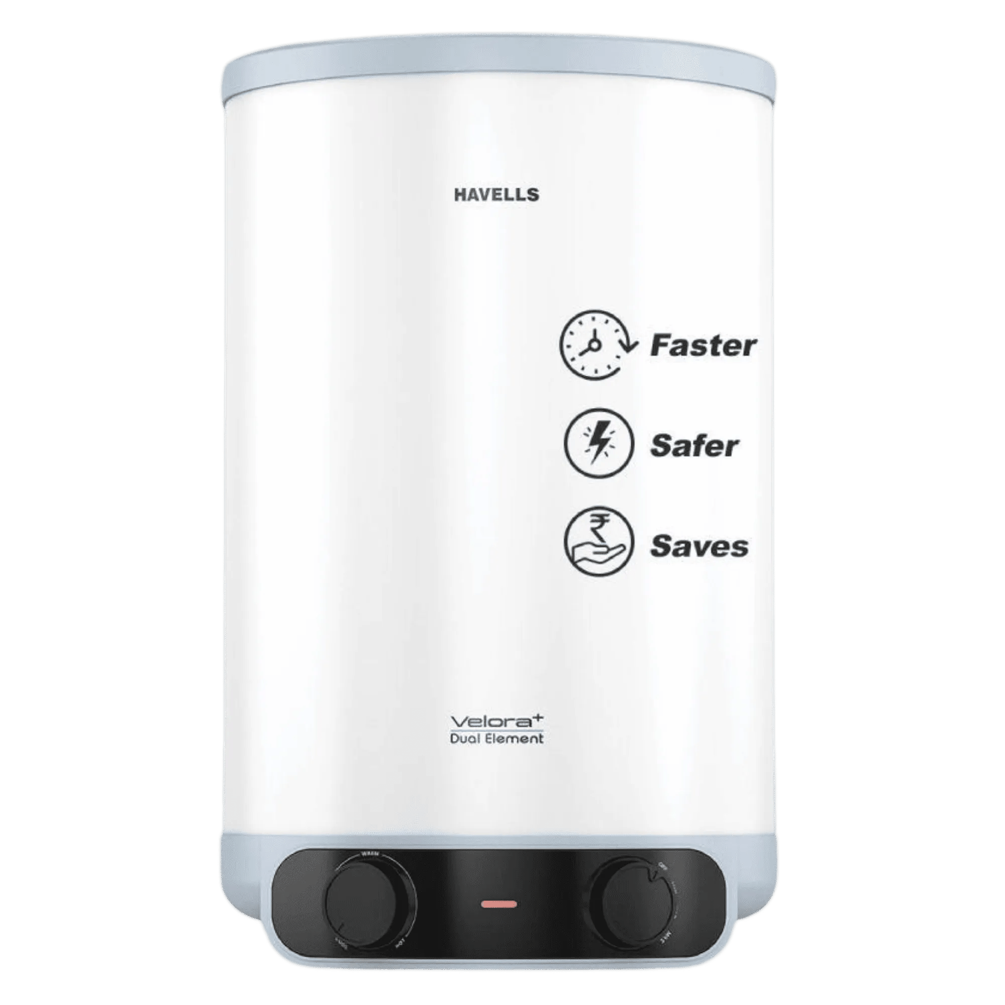 Havells velora plus storage water heater 10 l white blue Front View