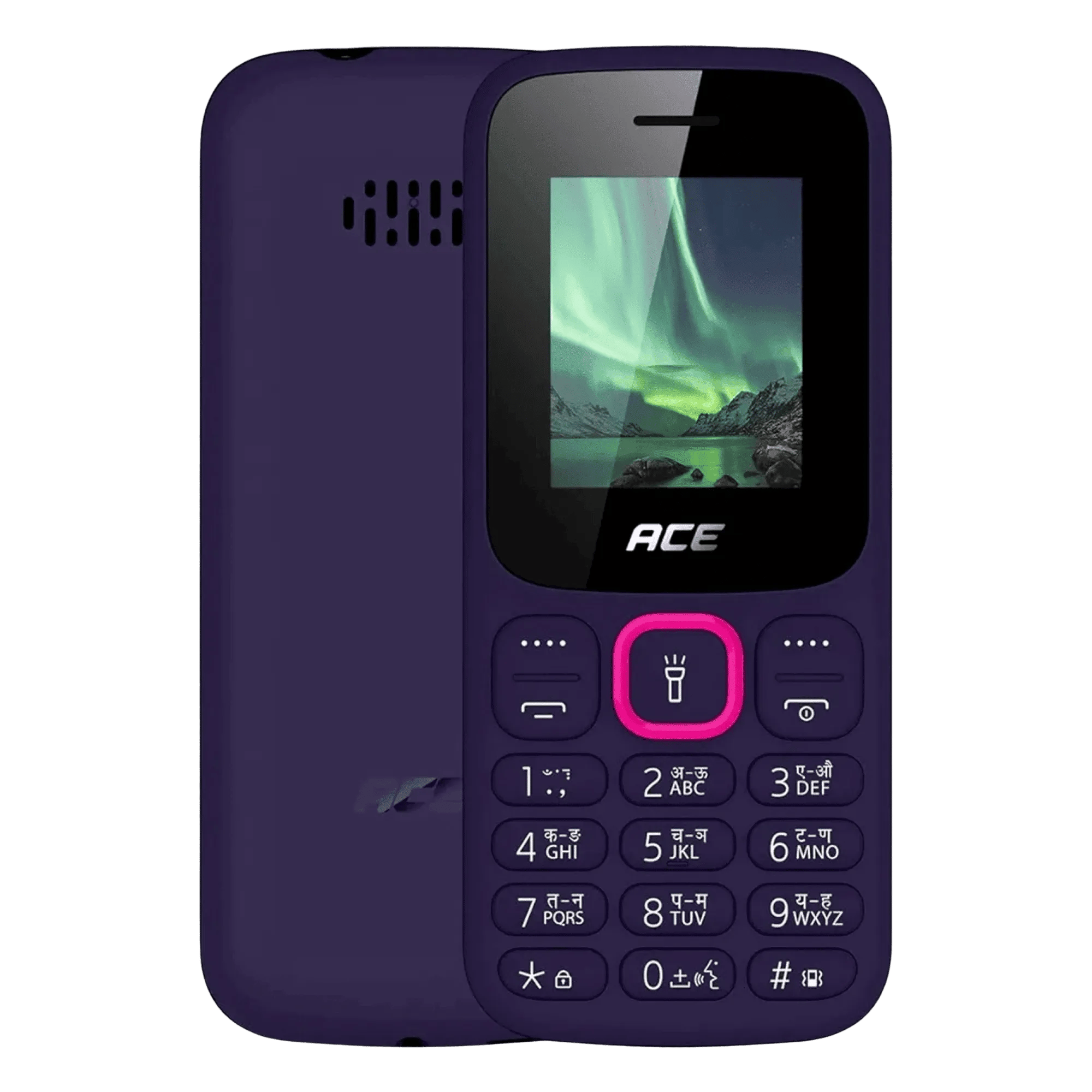 Itel ace 3 shine dark purple Front Back View