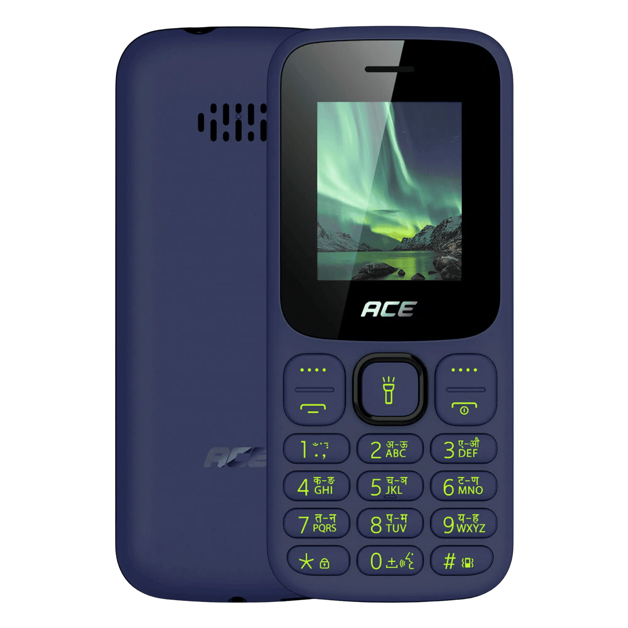 Itel ace 3 shine deep blue Front Back View