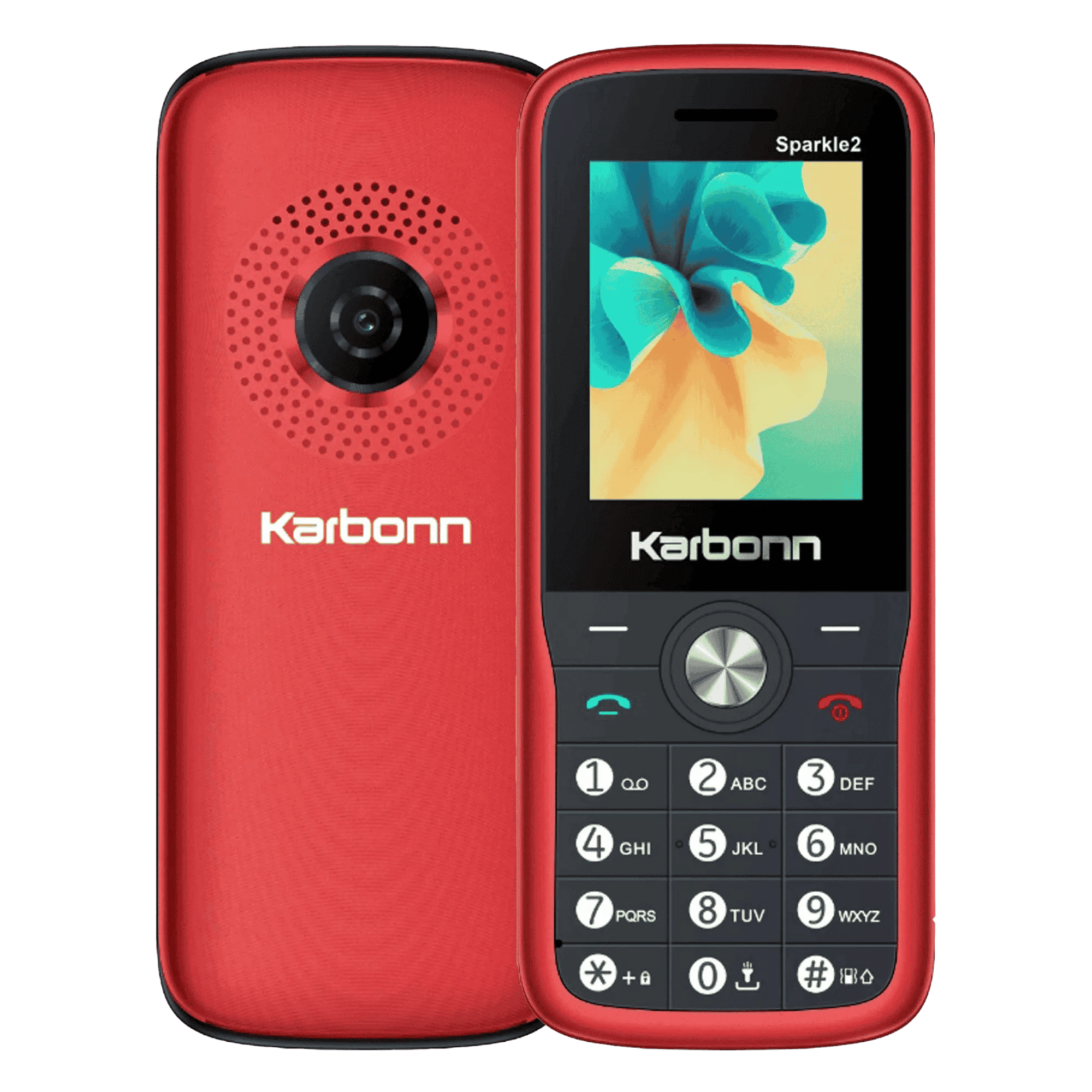 Karbonn sparkle 2 red black Front Back View