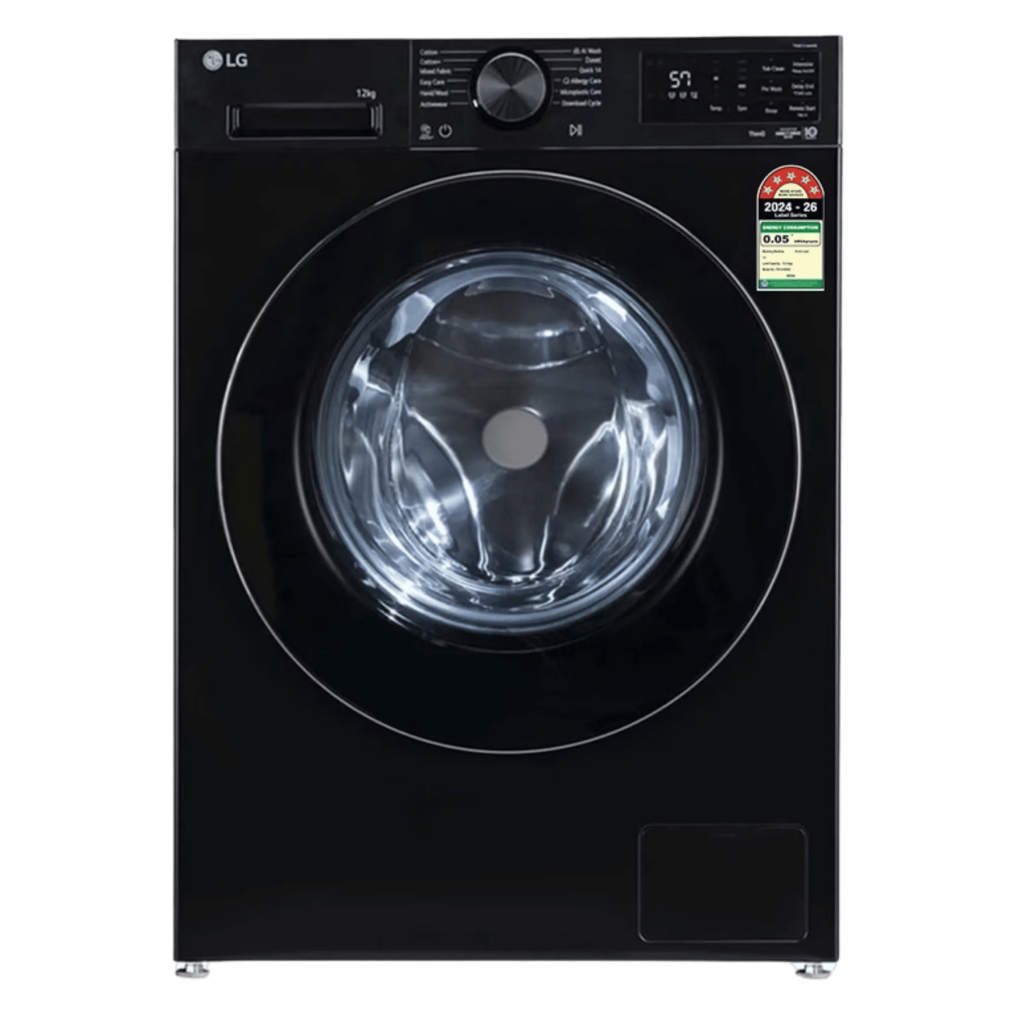 LG 12 0kg fully automatic front load washing machine fx1412n3o anbqeil onyx black Front View