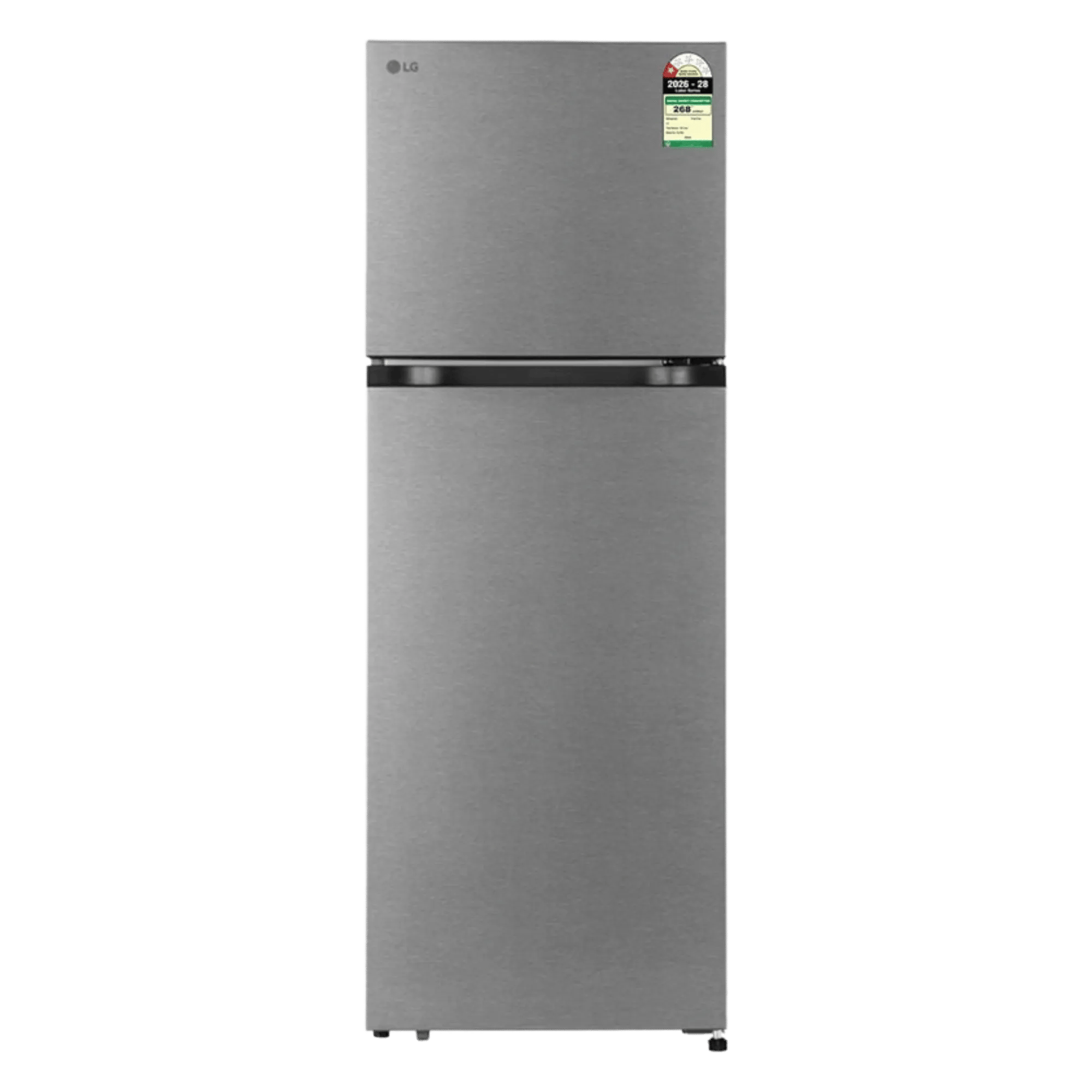 LG 251 l frost free double door 1 star refrigerator glt2516wxds ddszebn dazzle steel Front View