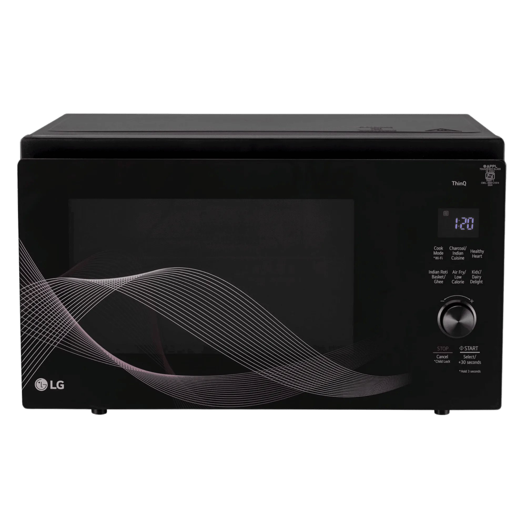 LG 32 l convection microwave oven mjen326uhwf dbkqiln black Front View
