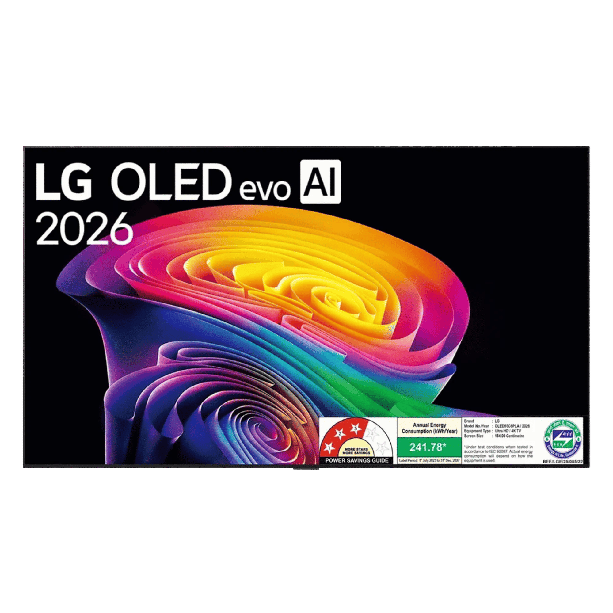 LG 4k ultra hd smart oled evo tv 2026 c6 oled65c6pla 65 inch Front View