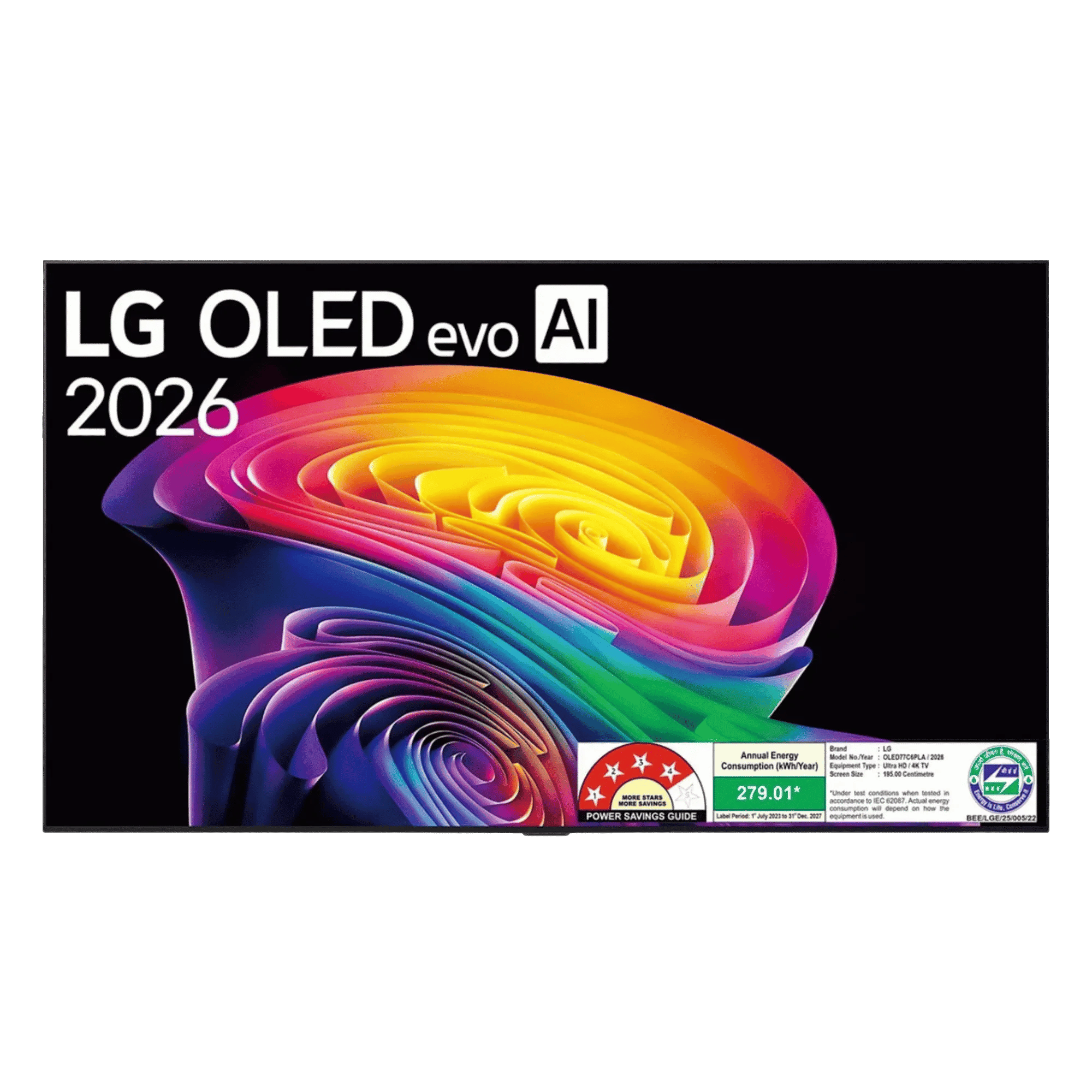 LG 4k ultra hd smart oled evo tv 2026 c6 oled77c6pla 77 inch Front View