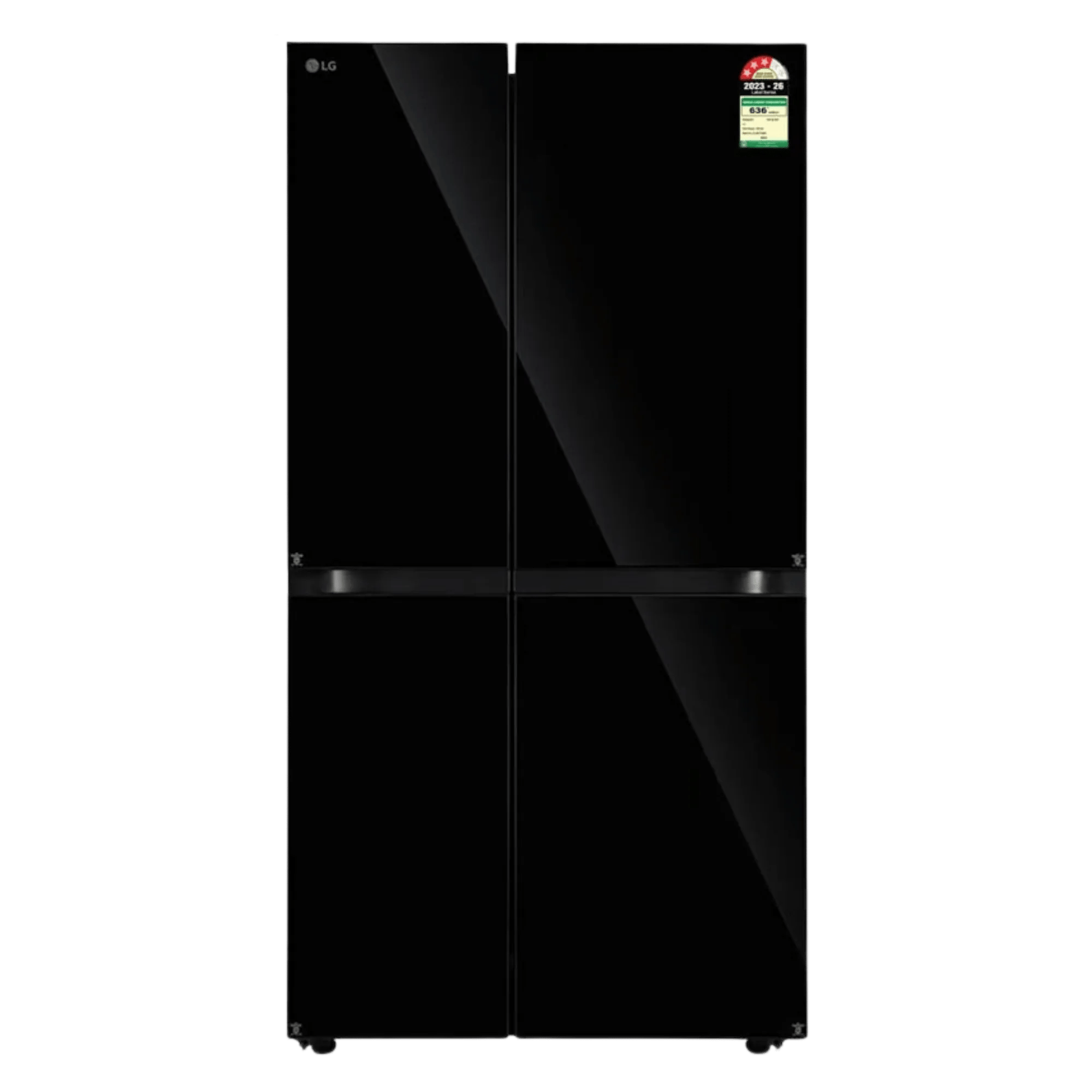 LG 790 l frost free side by side door 3 star refrigerator gl b277hbm3 dbmzebn black mirror Front View