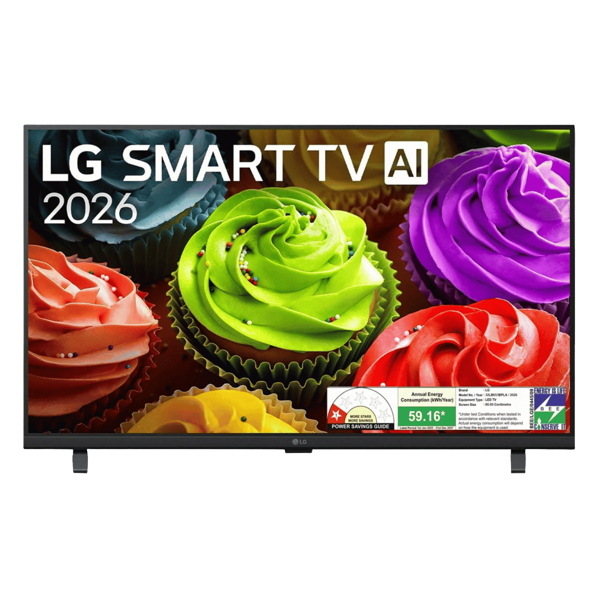 LG hd ready ai smart led tv 2026 32lb653bpla 32 inch Front View