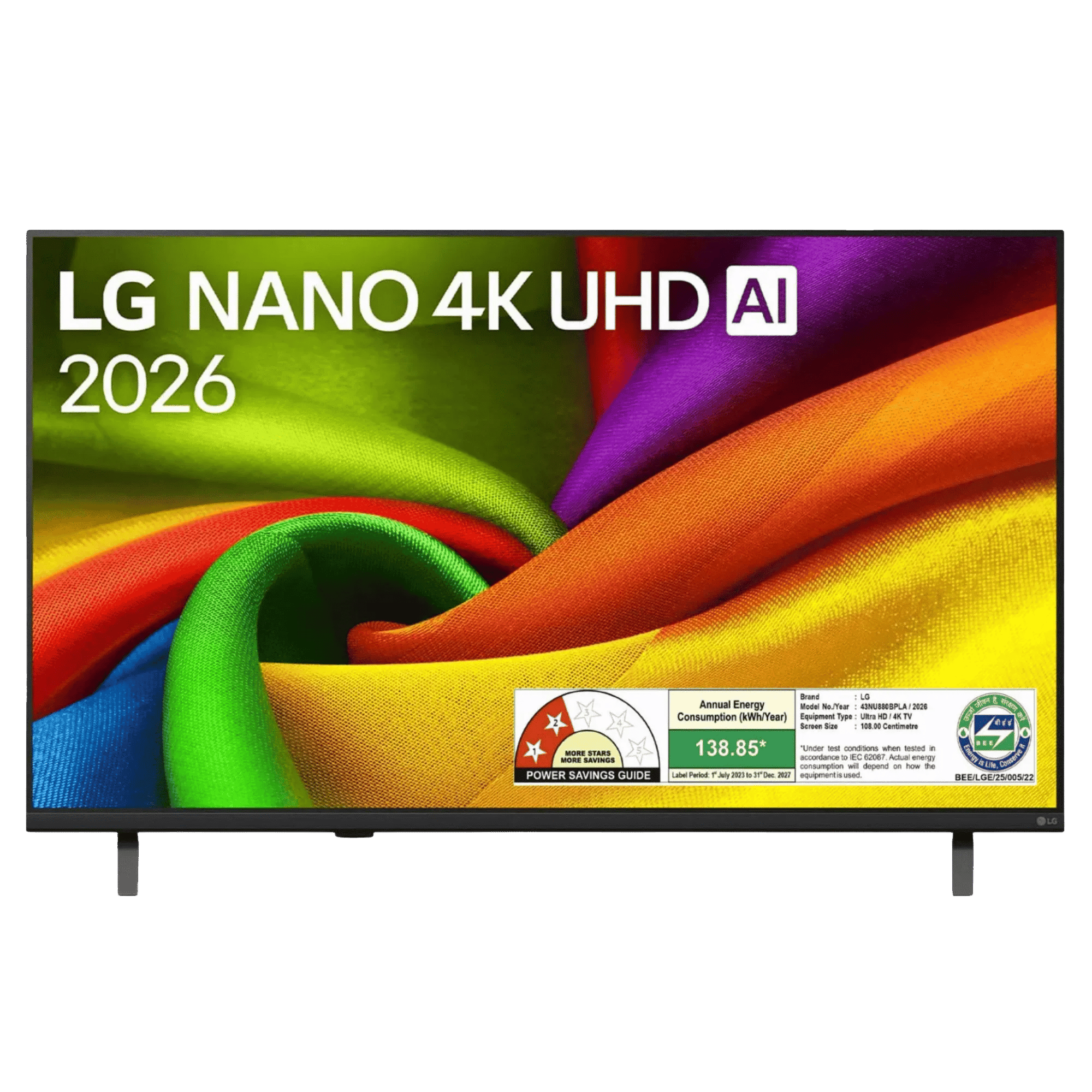 LG nano 4k ultra hd smart led tv 2026 43nu880bpla 43 inch Front View Image