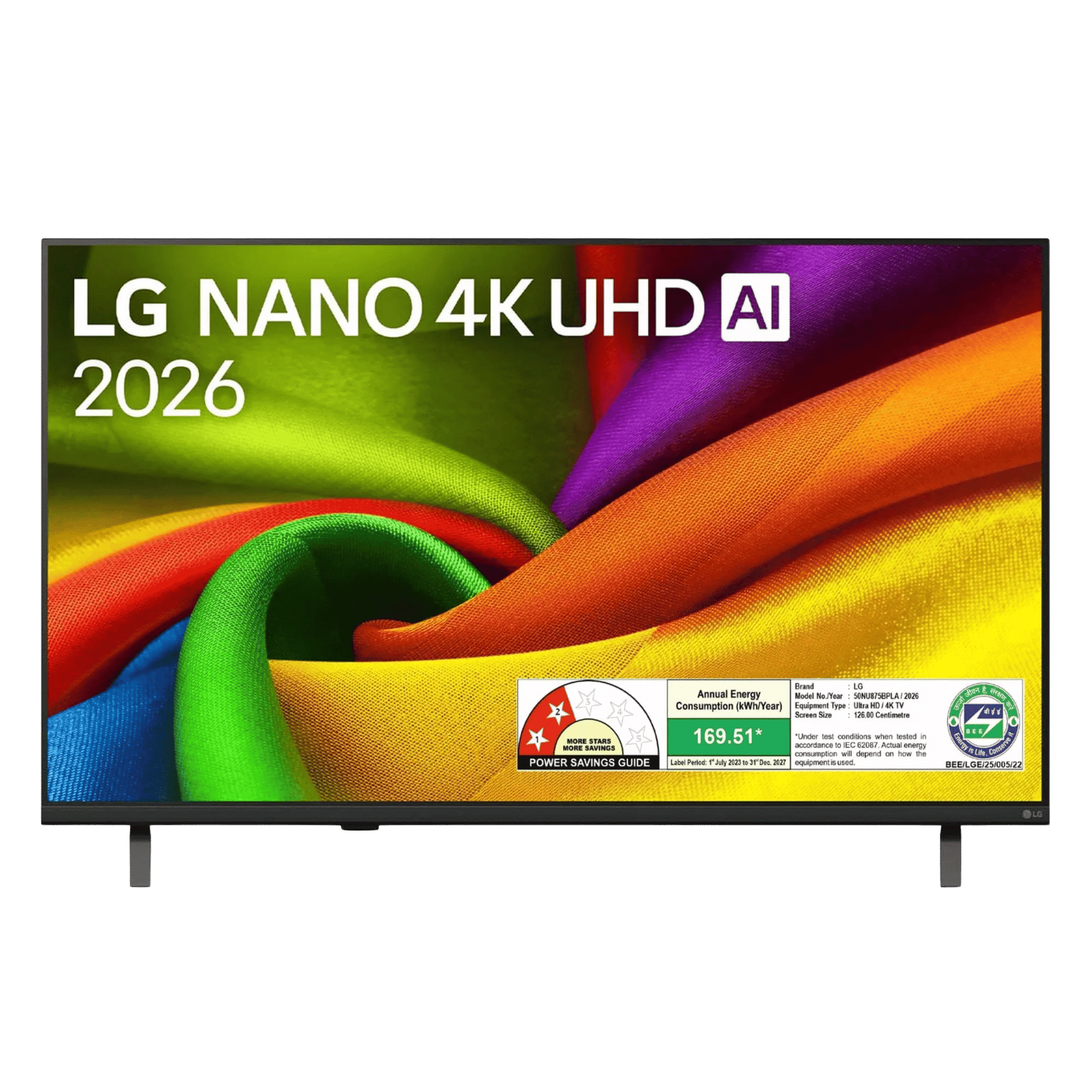 LG nano 4k ultra hd smart led tv 2026 nu875 50nu875bpla 50 inch Front View