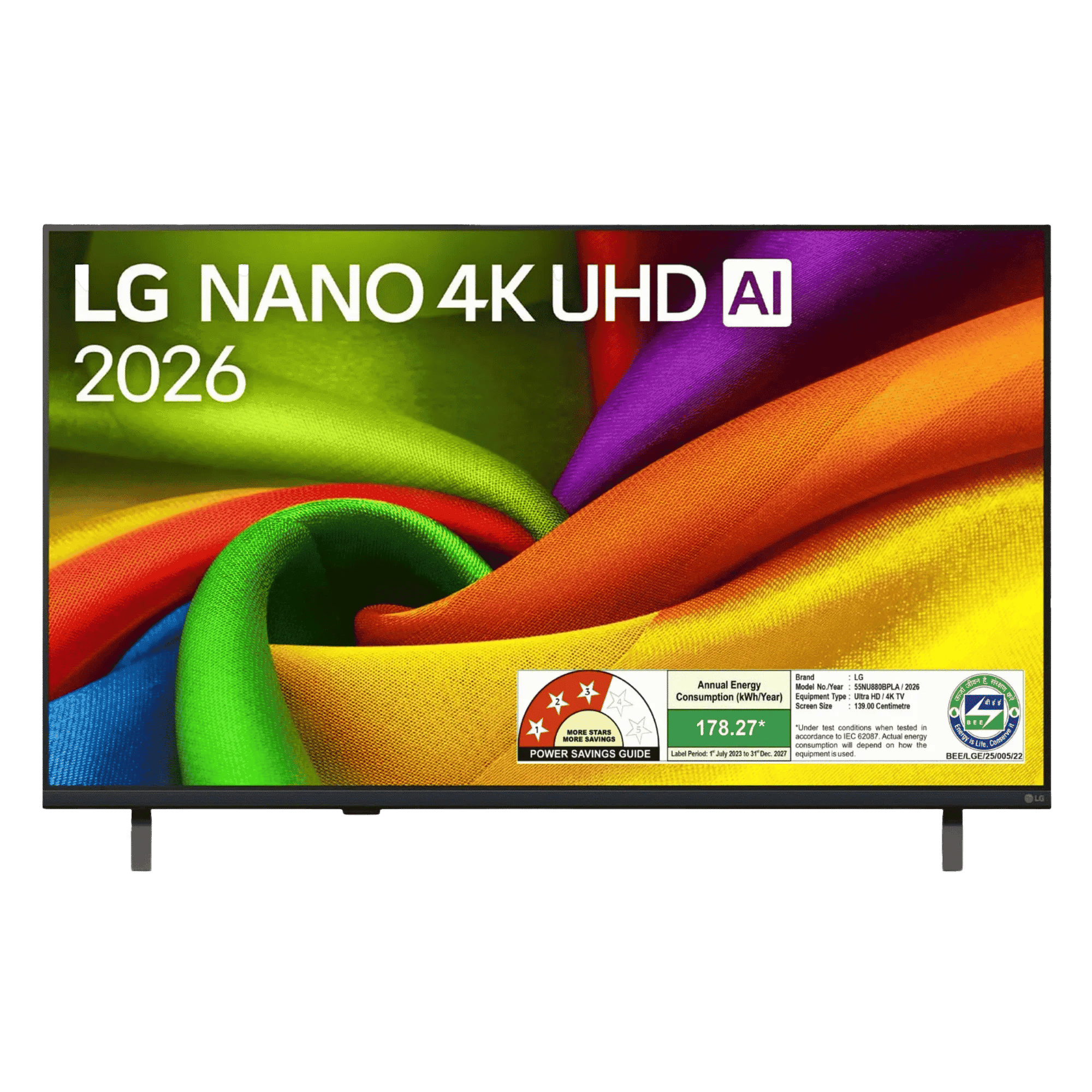 LG nanocell 4k ultra hd smart led tv 2026 55nu880bpla 55 inch Front View
