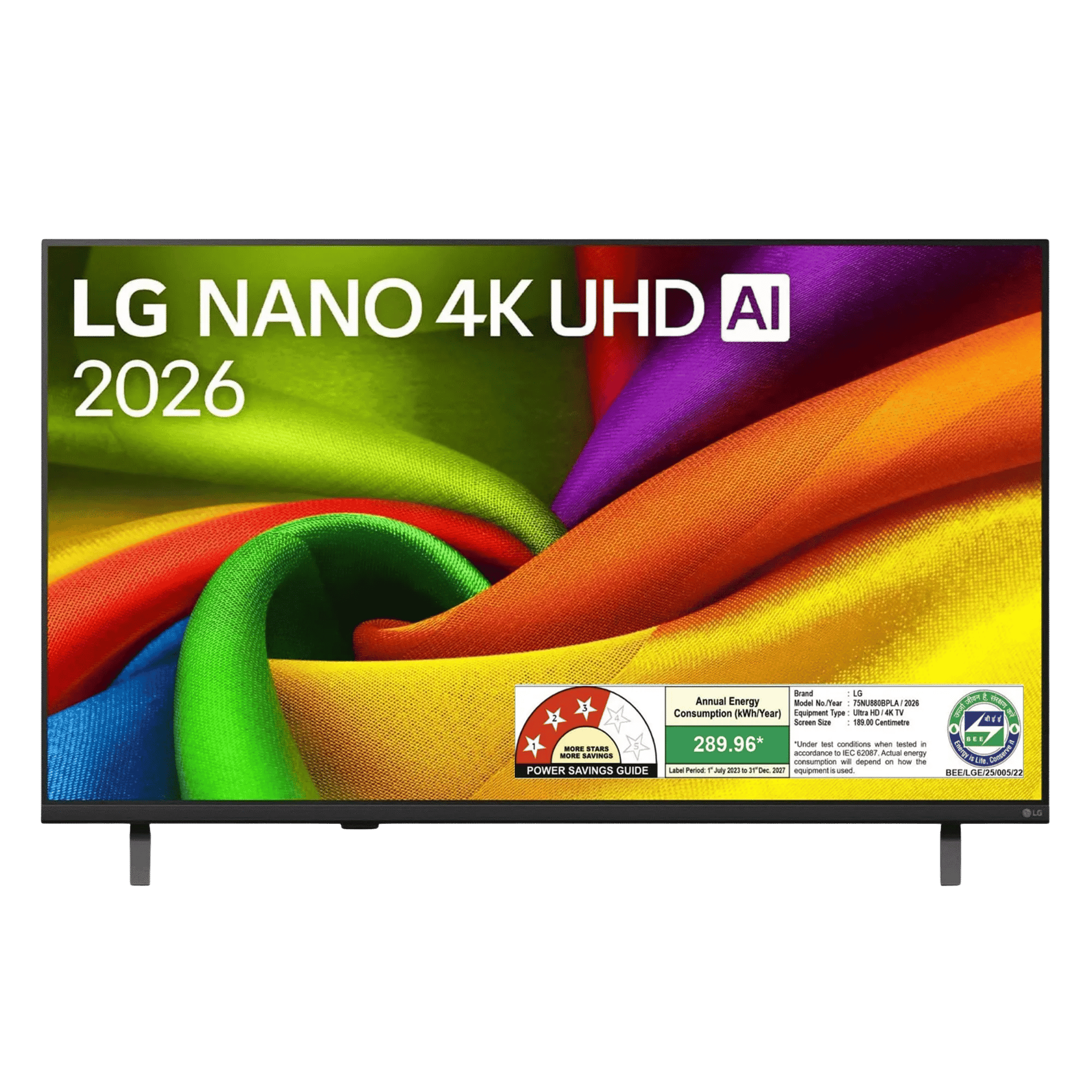 LG nanocell 4k ultra hd smart led tv 2026 75nu880bpla 75 inch Front View