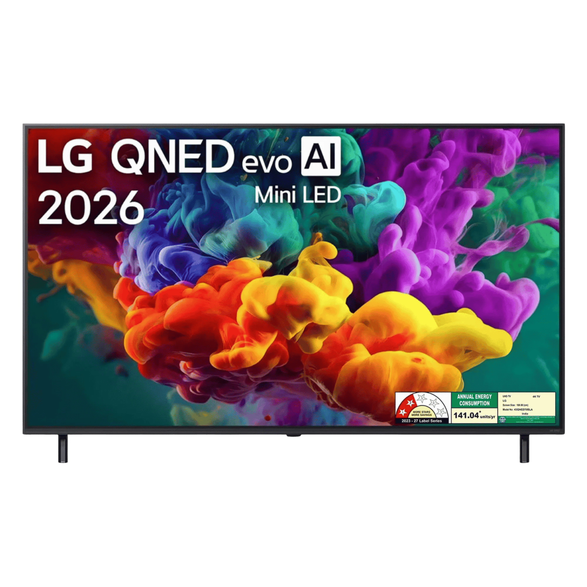 LG qned ai 4k ultra hd miniled smart tv qned70 2026 43qned70bla 43 inch Front View