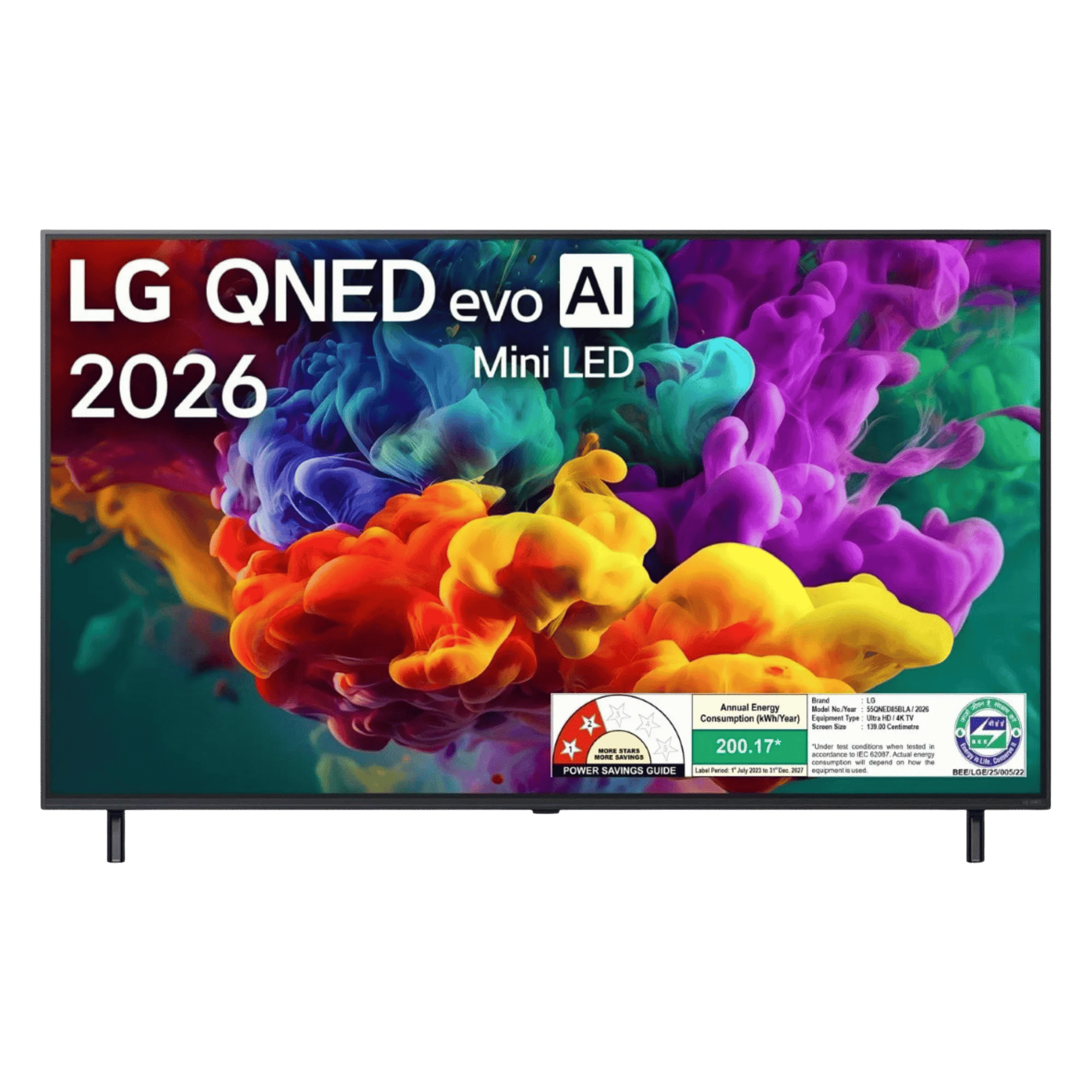 LG qned evo ai 4k ultra hd miniled smart tv 2026 55qned85bla 55 inch Front View