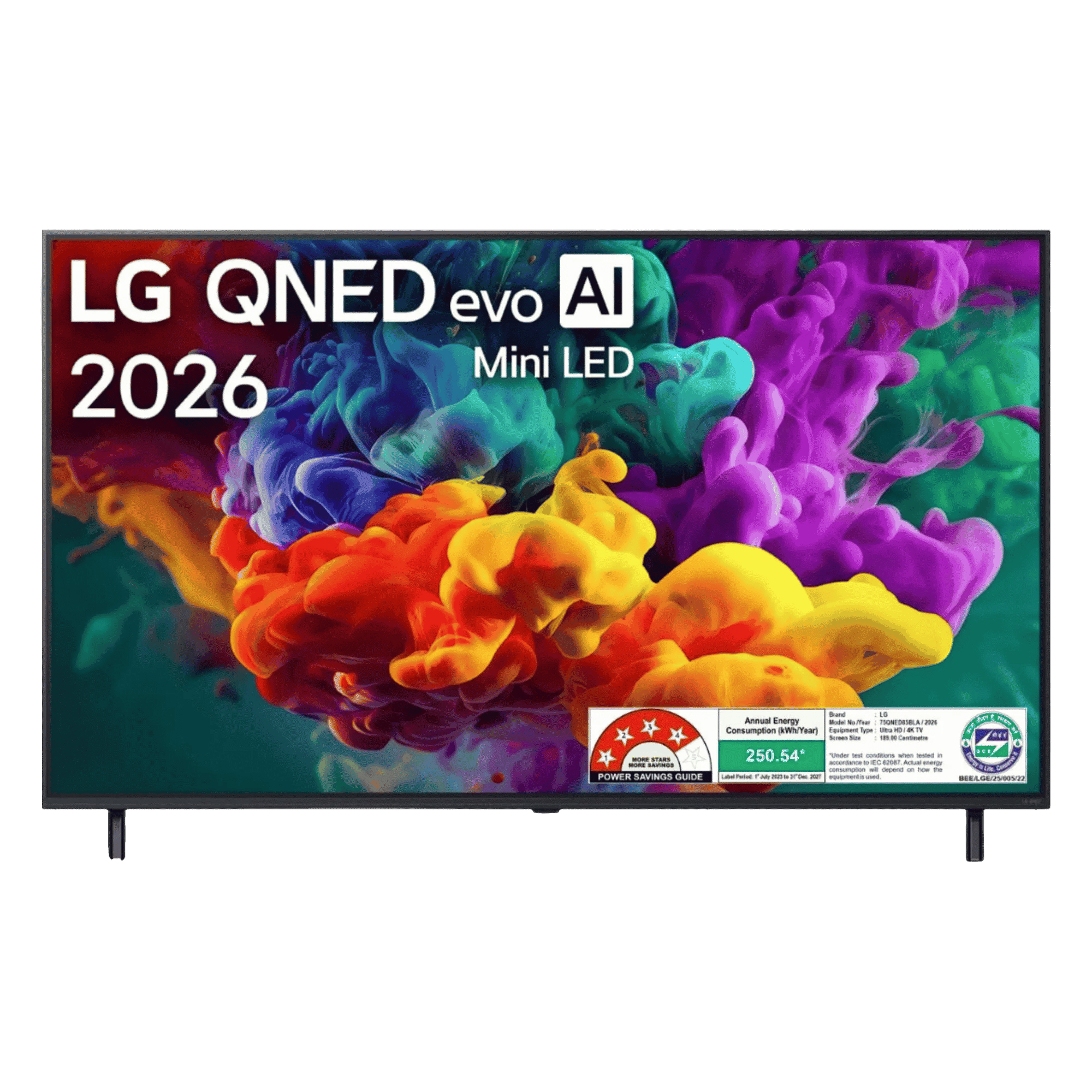 LG qned evo ai 4k ultra hd miniled smart tv 2026 75qned85bla 75 inch Front View