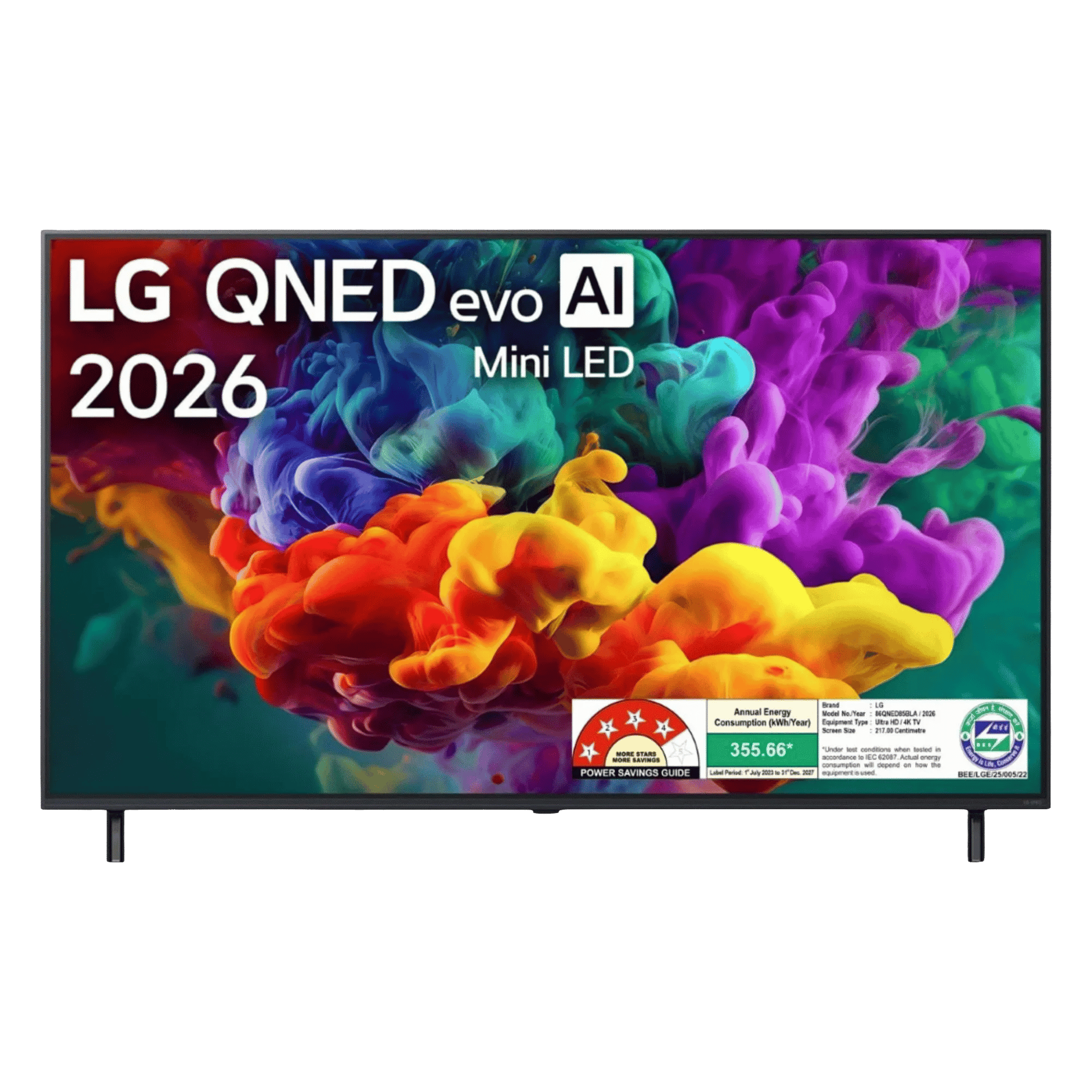 LG qned evo ai 4k ultra hd miniled smart tv 2026 86qned85bla 86 inch Front View